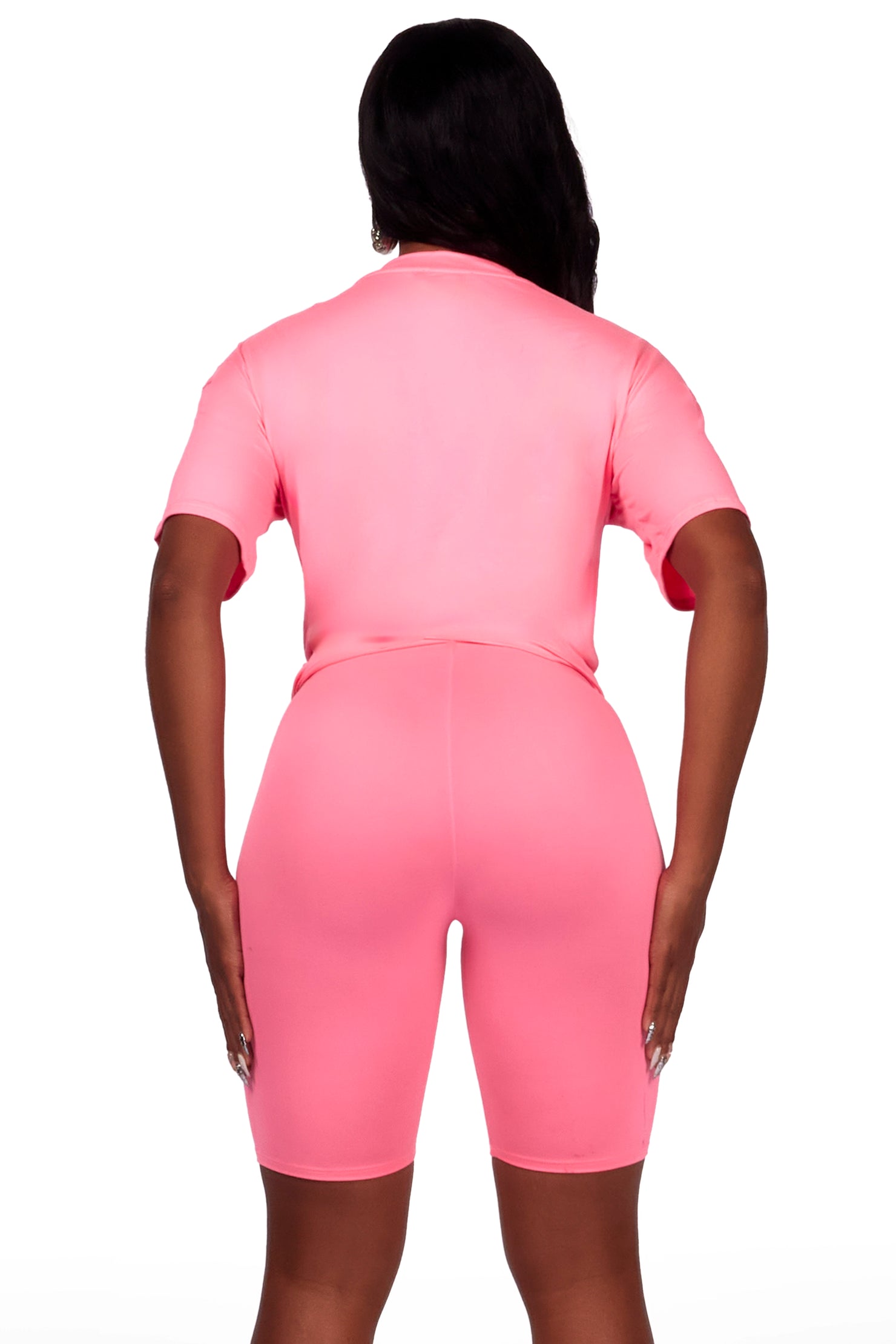 Nydia Hot Pink Bike Short Set