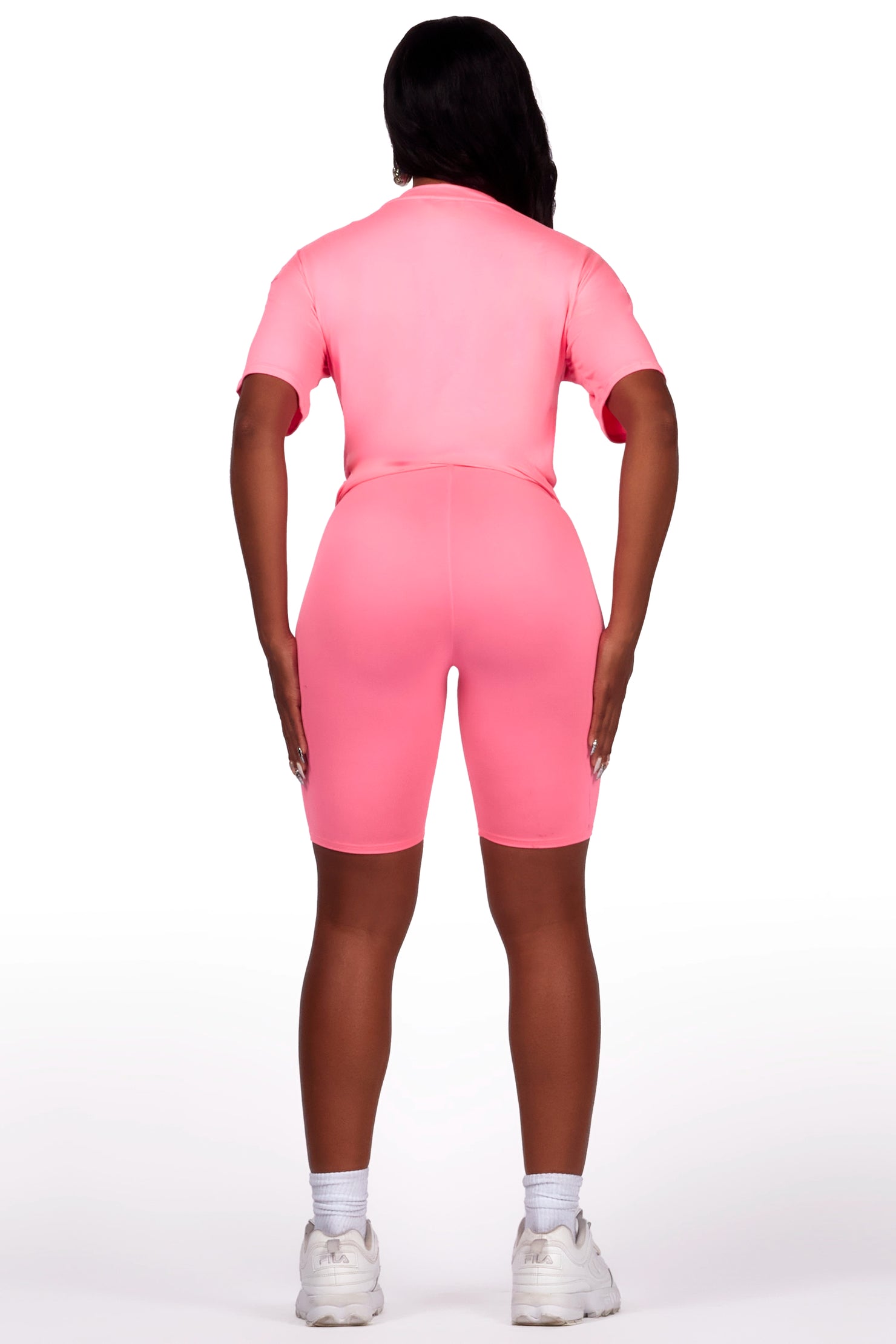 Nydia Hot Pink Bike Short Set