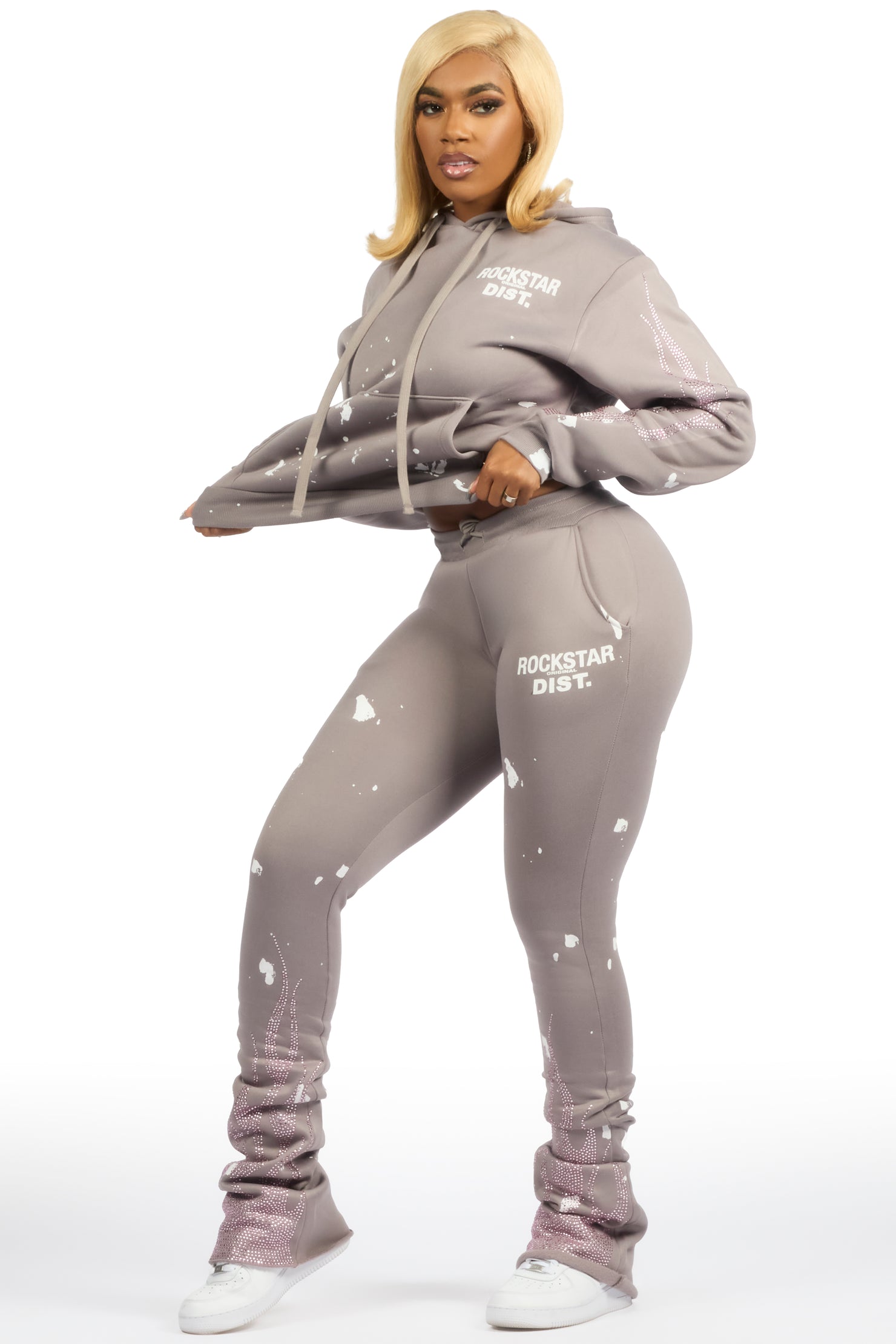 Sunna Grey Rhinestone Super Stacked Trackset