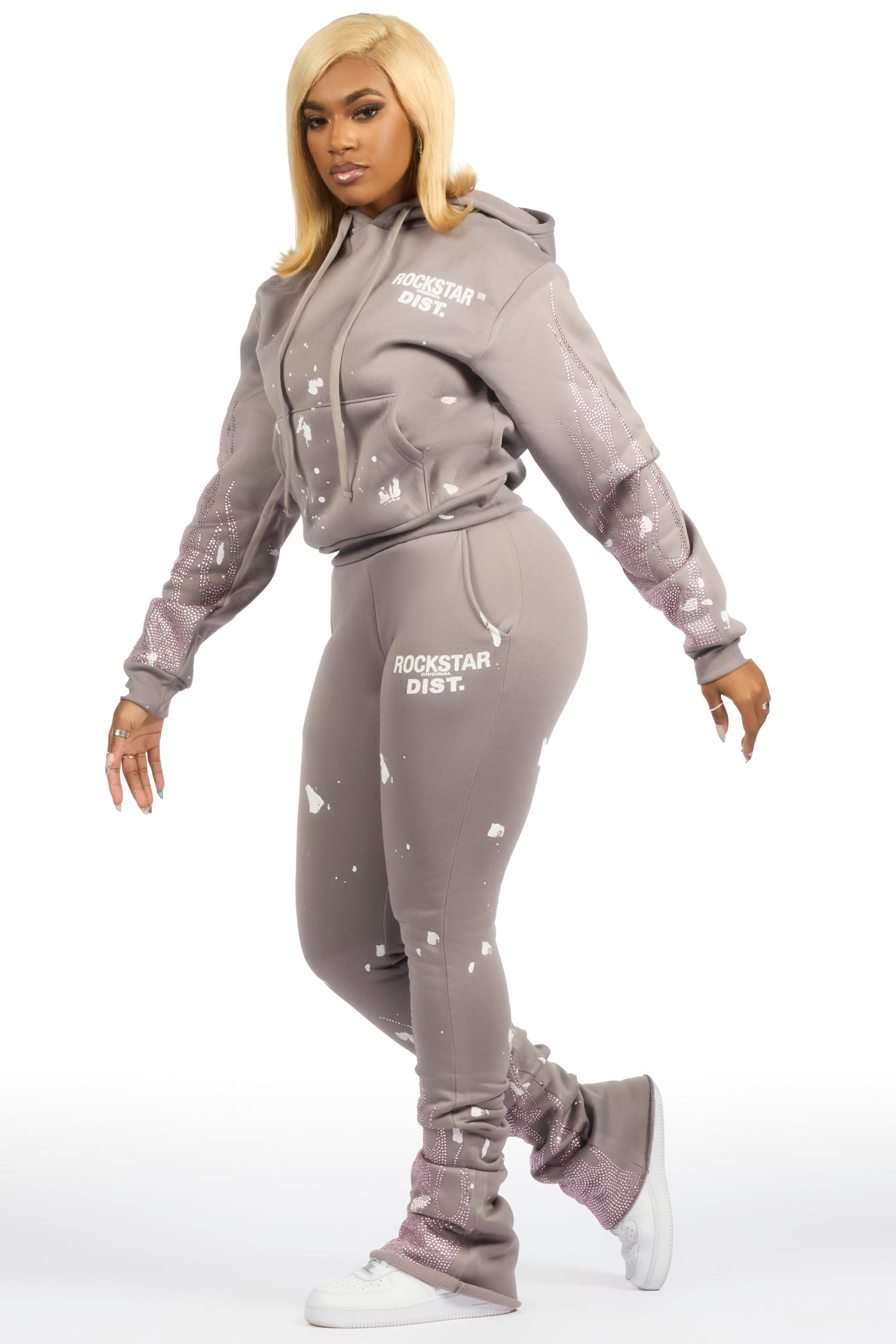 Sunna Grey Rhinestone Super Stacked Trackset