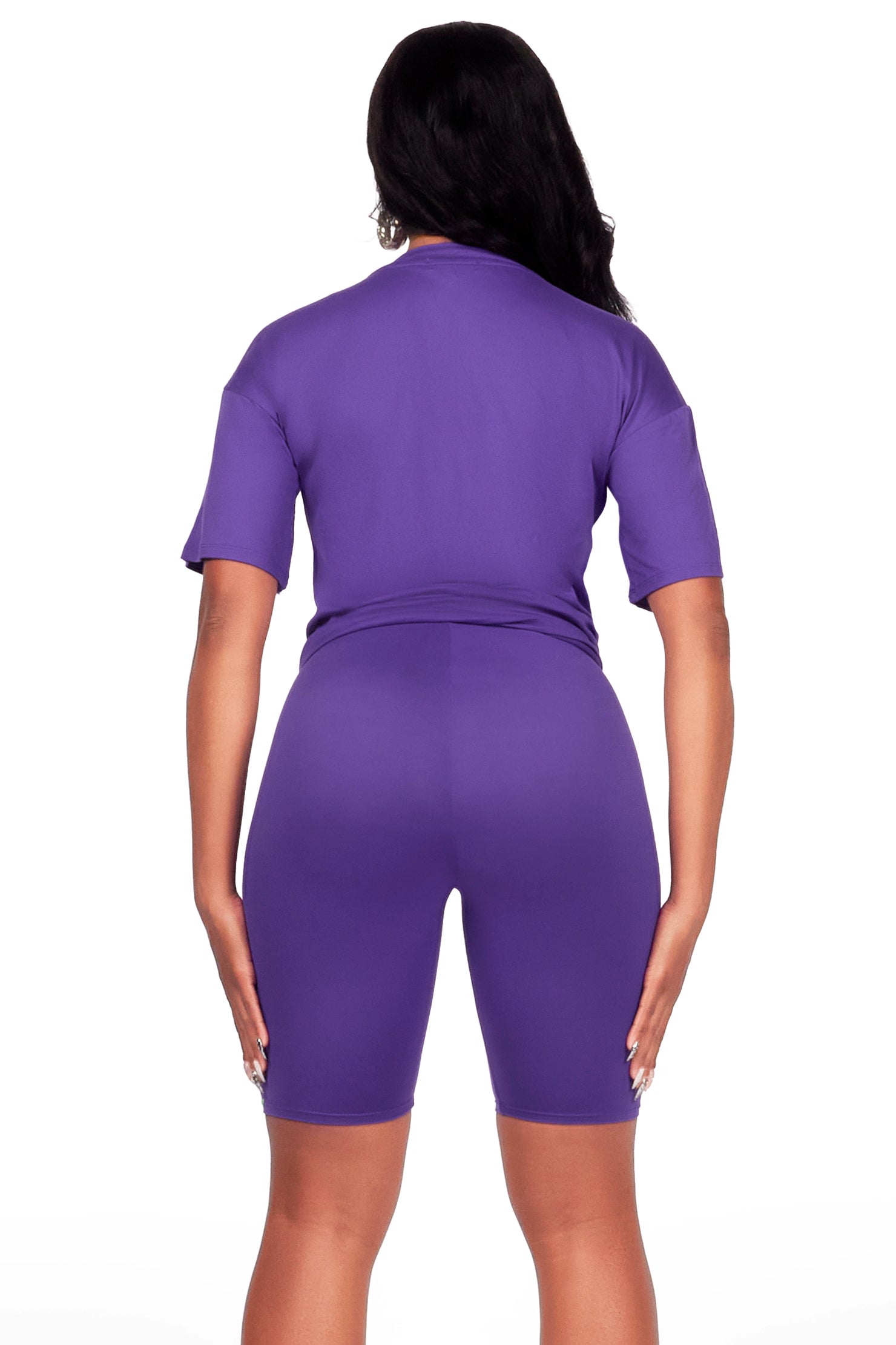 Nydia Purple Bike Short Set