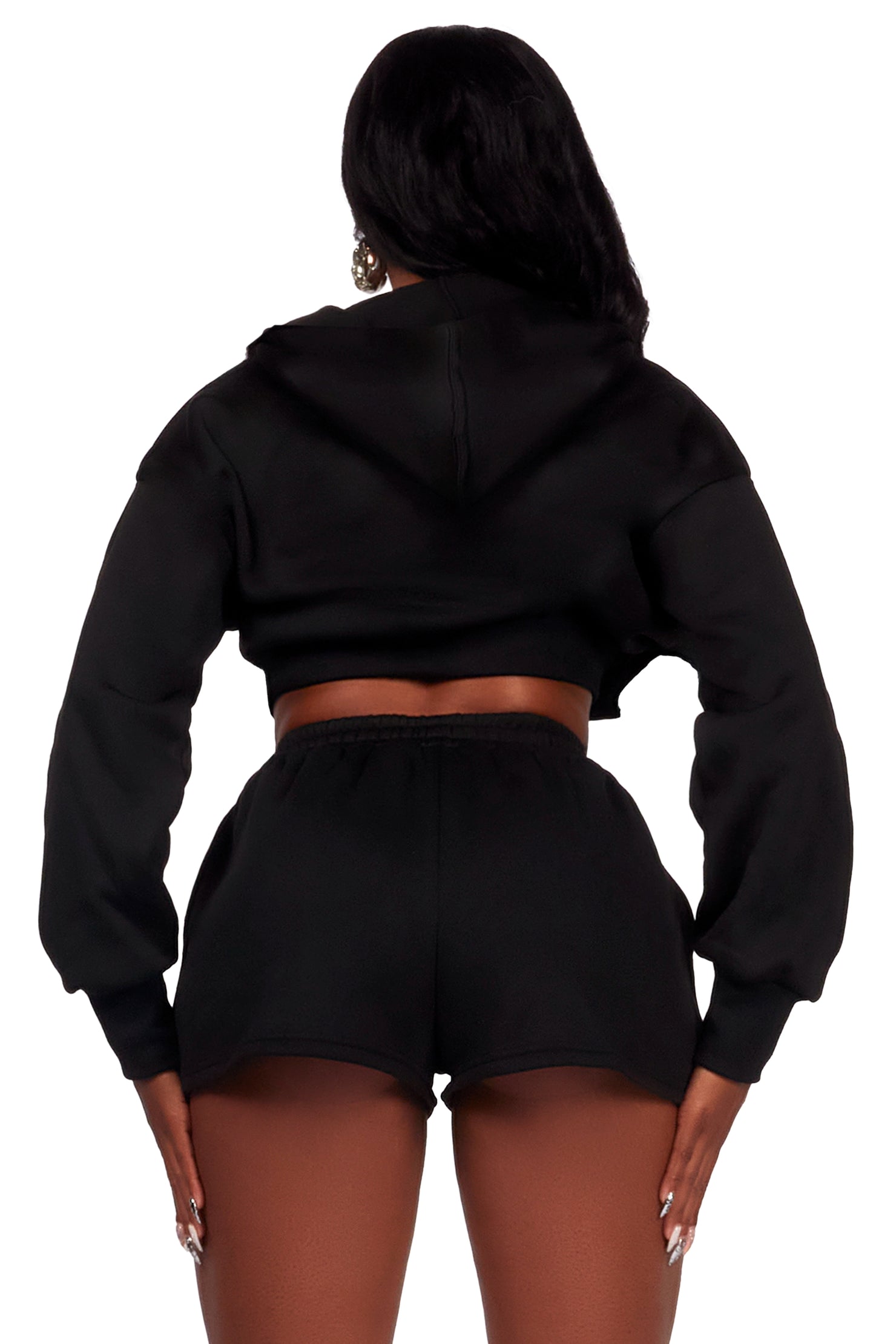 Kristiane Black Zip Up Short Set