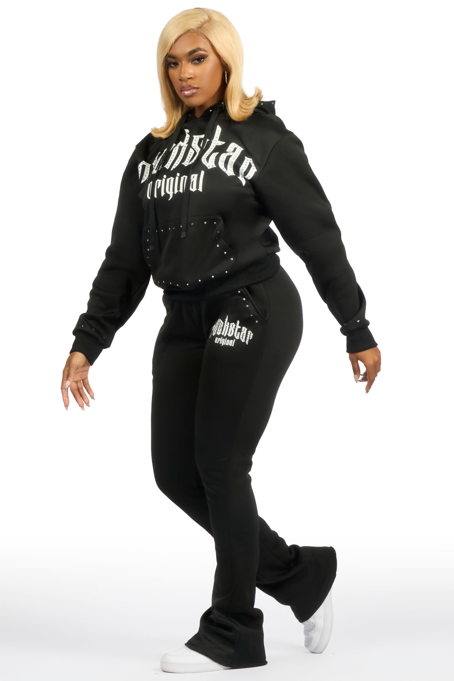 Sherris Black Studded Stacked Track Set