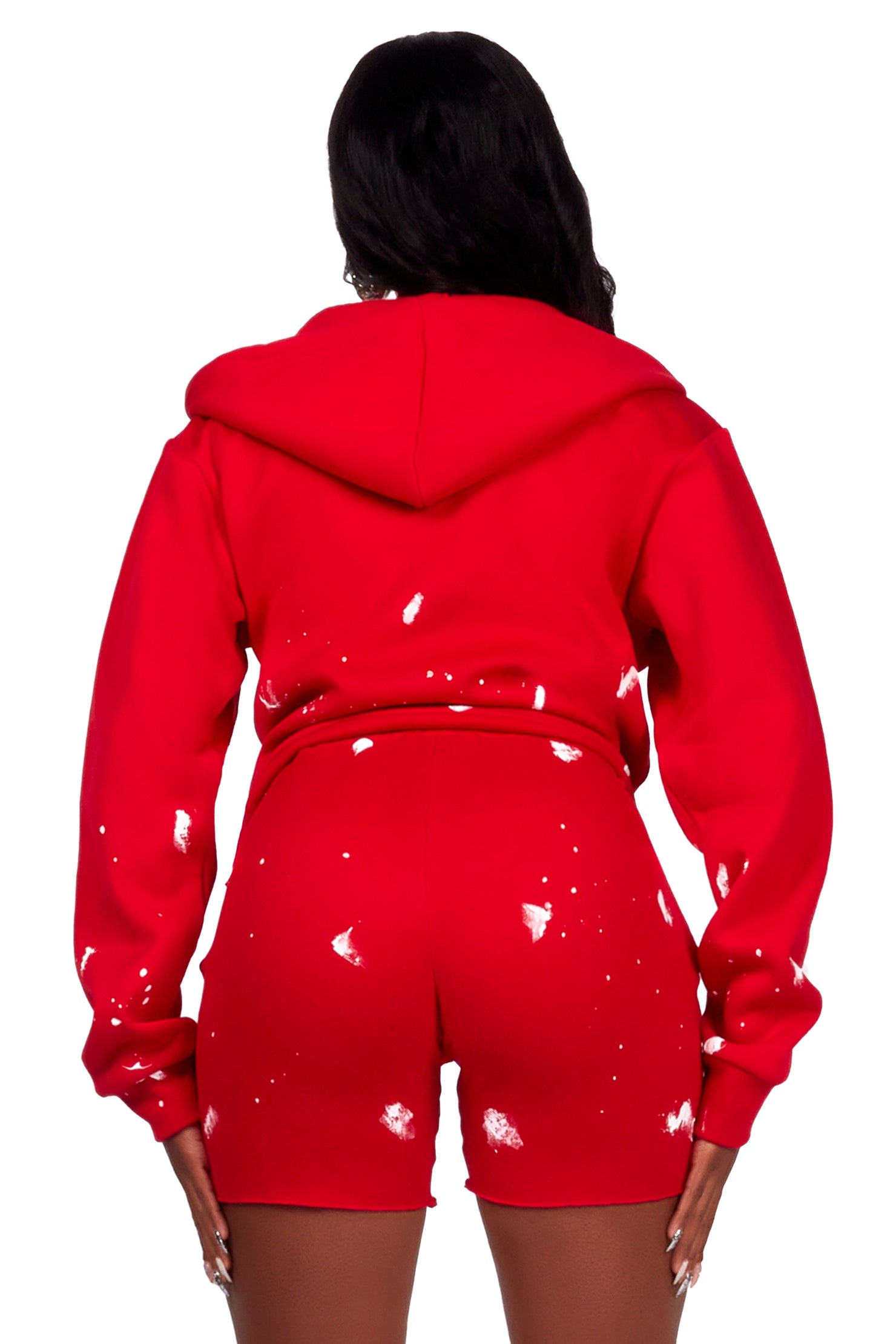 Kanesha Red Zip Up Short Set