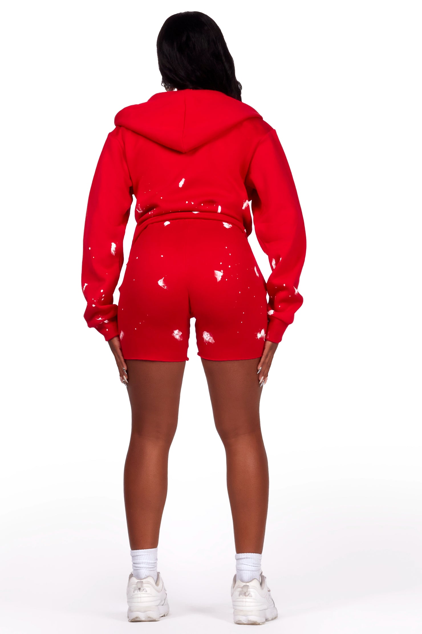 Kanesha Red Zip Up Short Set