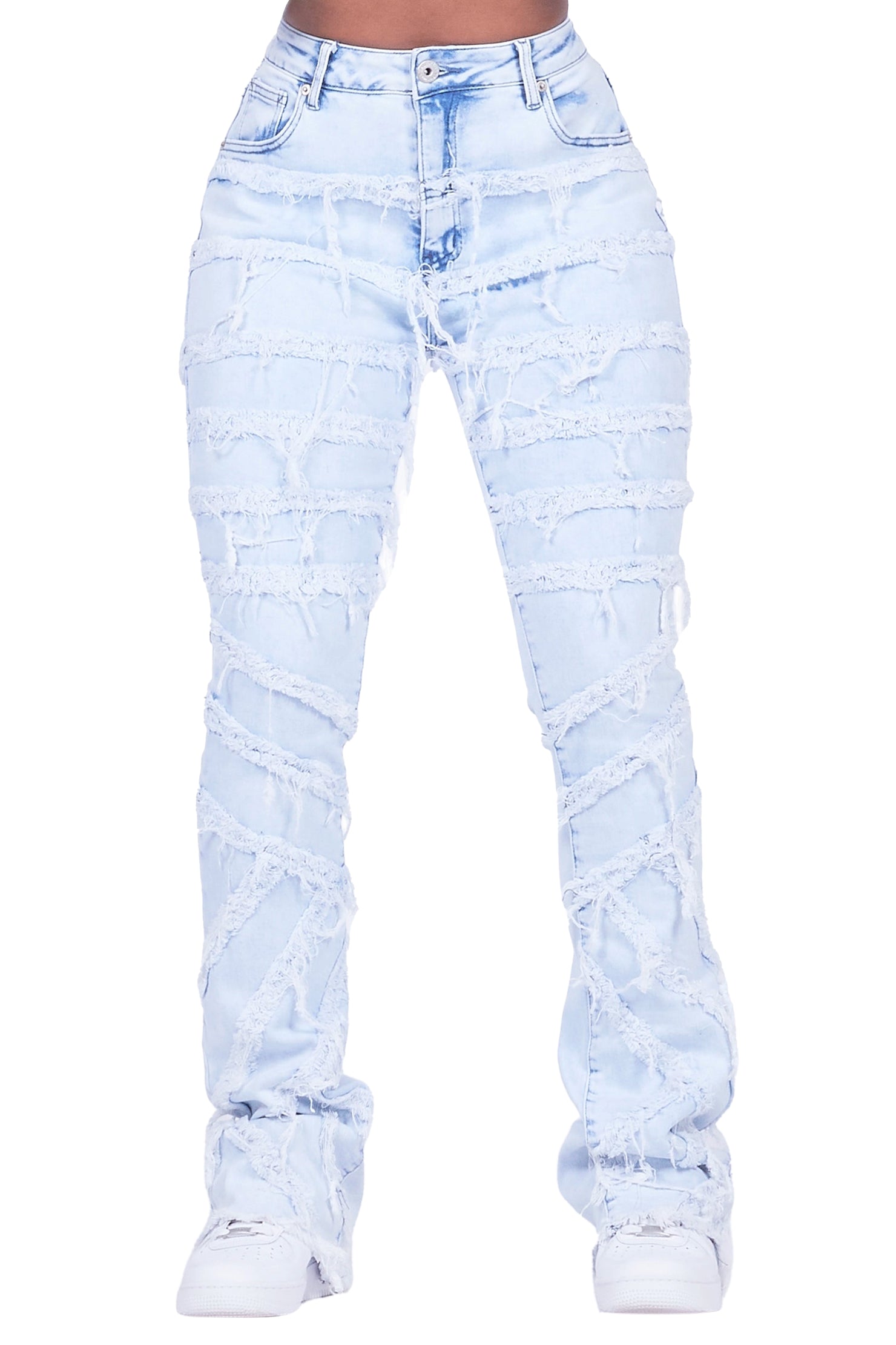 Rhonda Light Wash Stacked Flare Jean