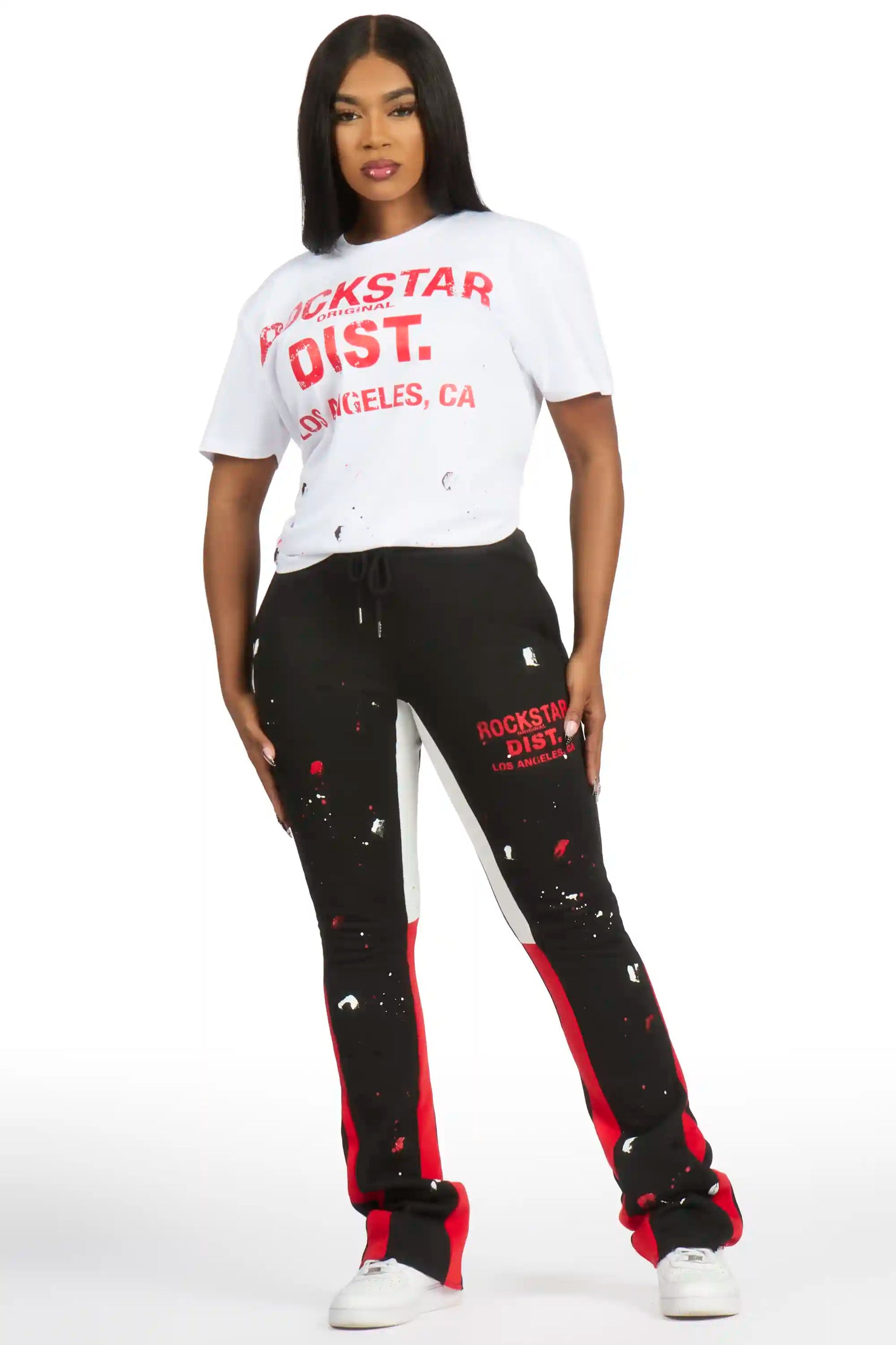 DaeOnna White/Black T-Shirt Stacked Track Set