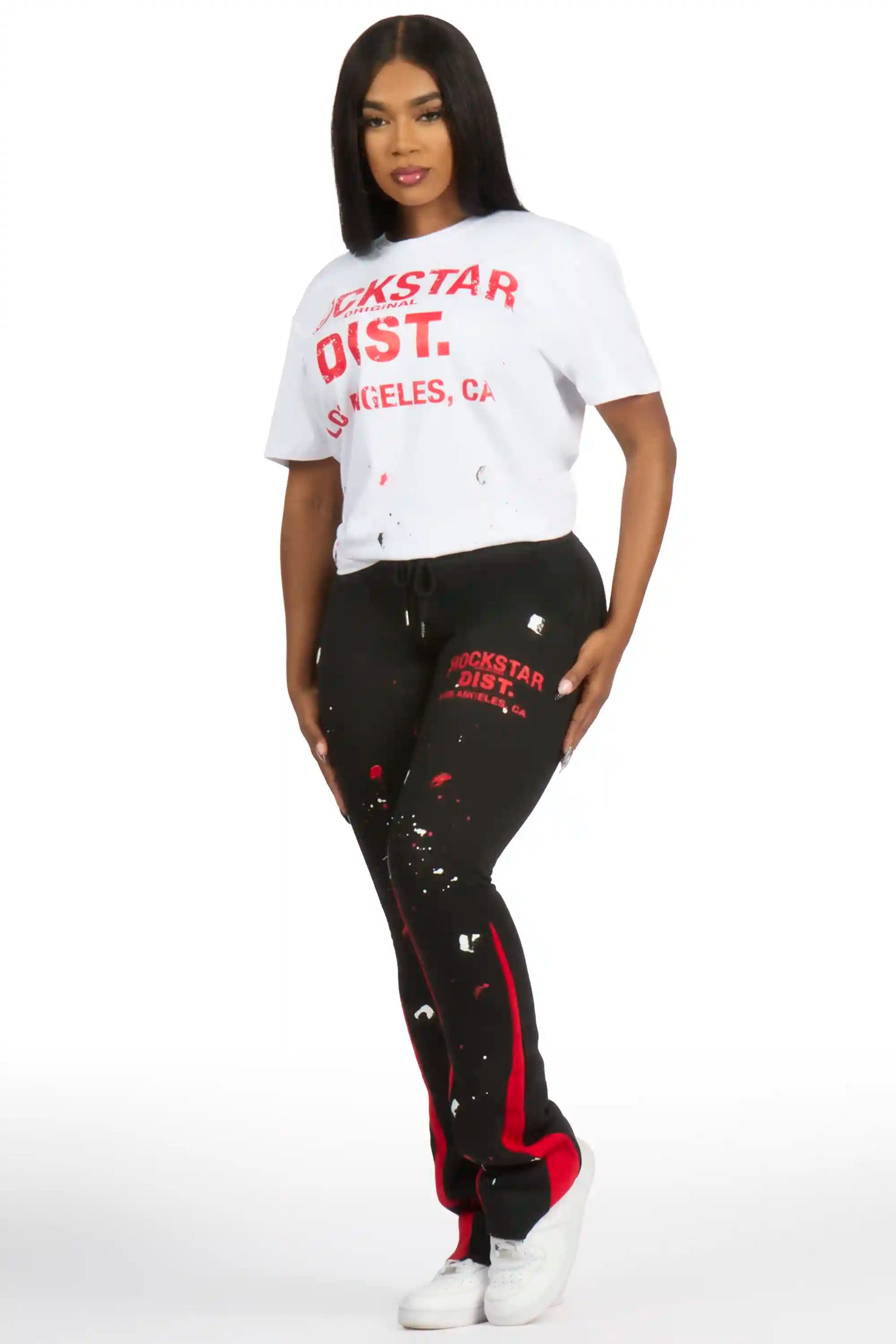 DaeOnna White/Black T-Shirt Stacked Track Set