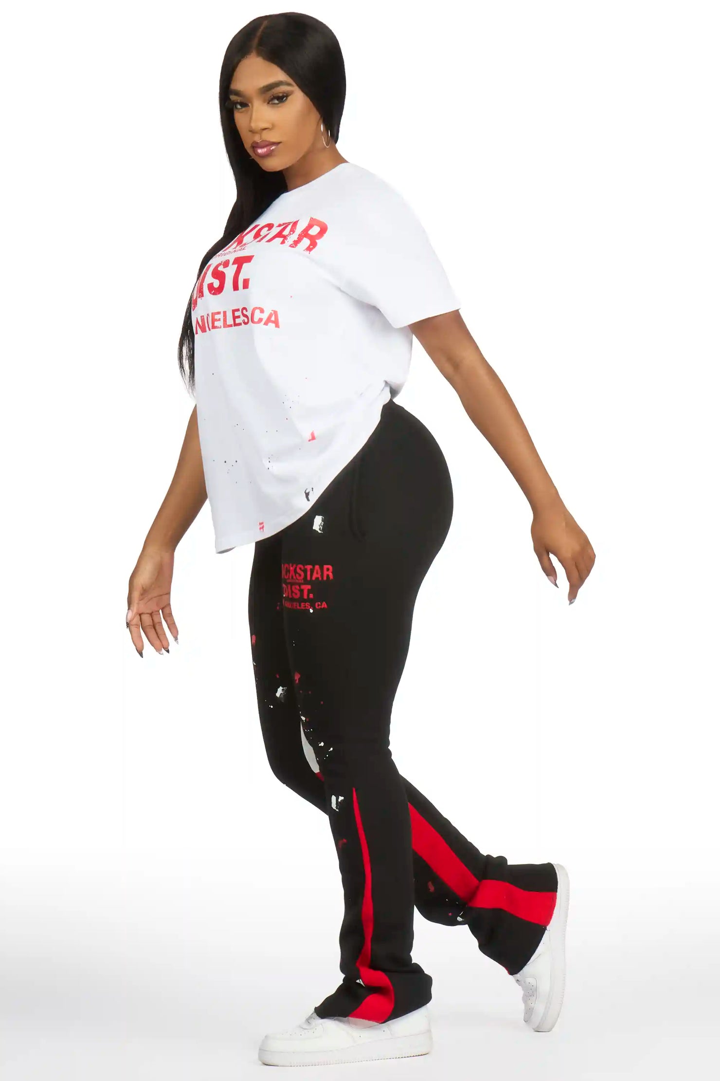 DaeOnna White/Black T-Shirt Stacked Track Set