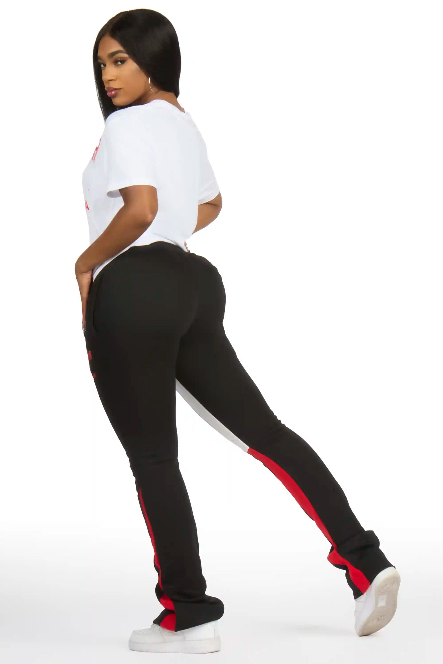 DaeOnna White/Black T-Shirt Stacked Track Set