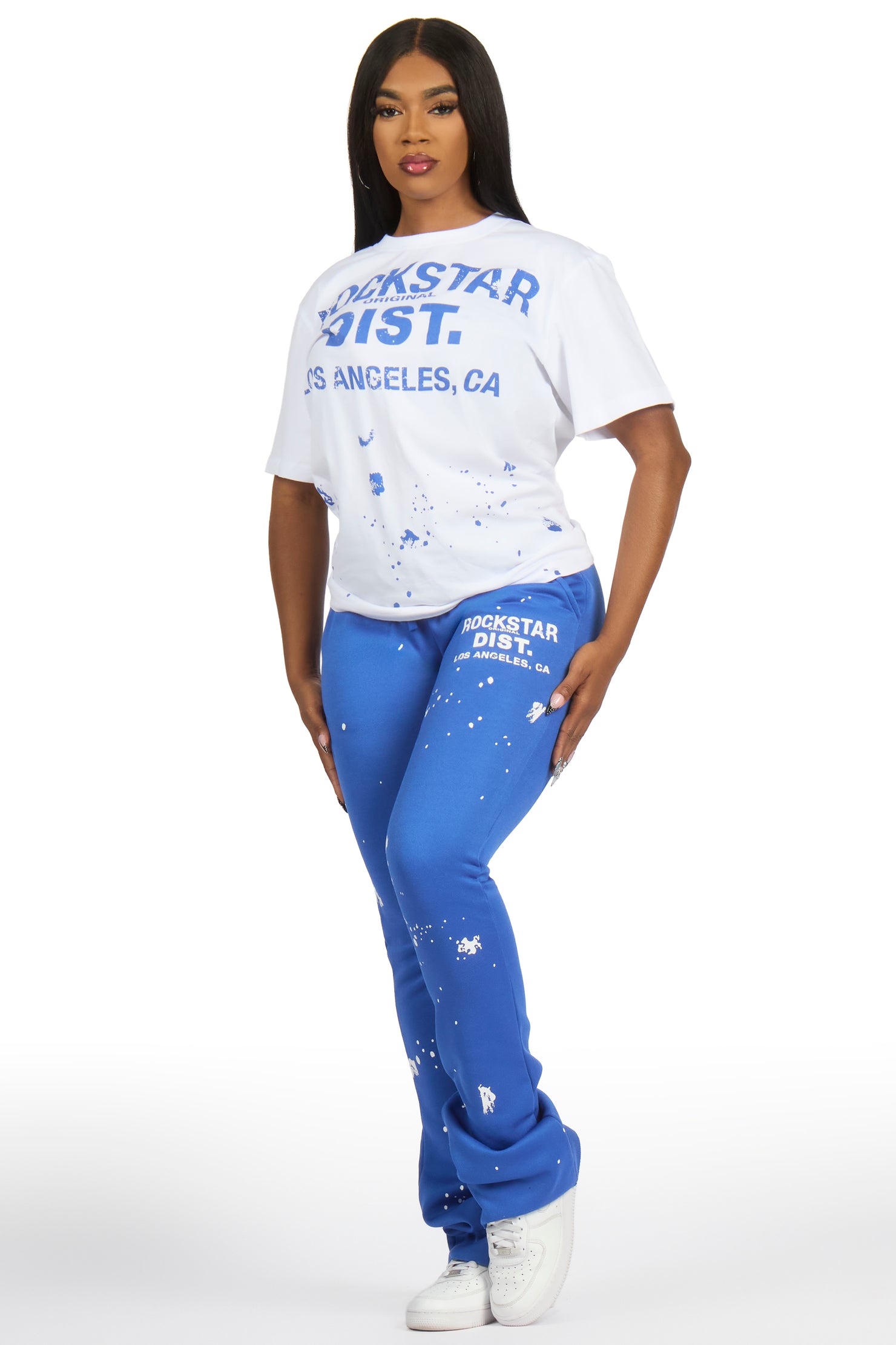 Jalynn White/Royal Blue T-Shirt Trackset