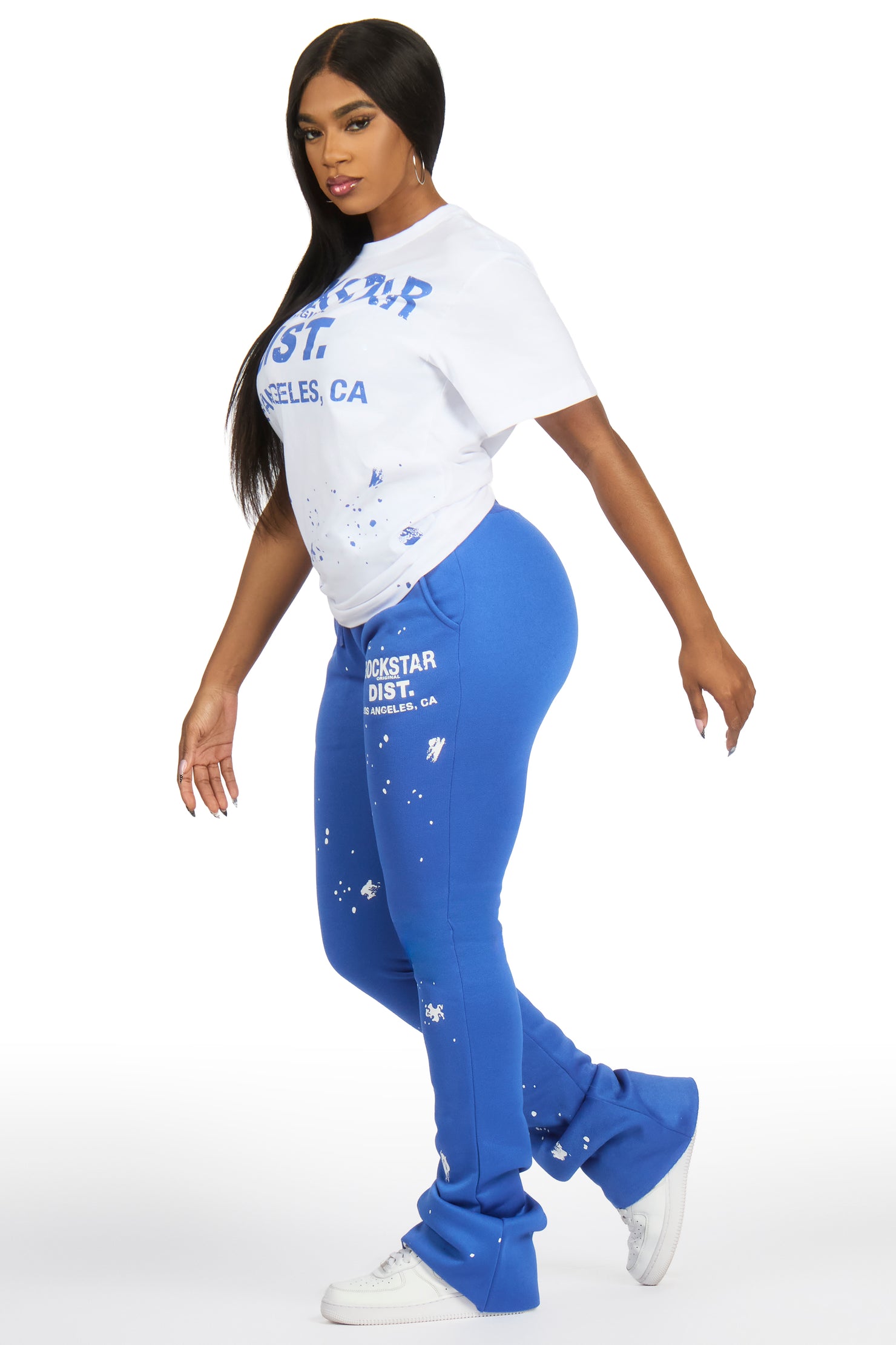 Jalynn White/Royal Blue T-Shirt Trackset
