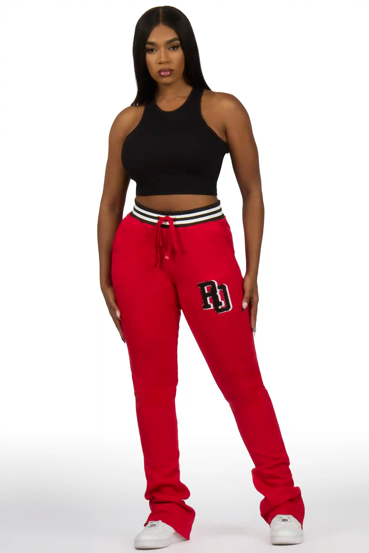 Esmeralda Red Super Stacked Track Pant