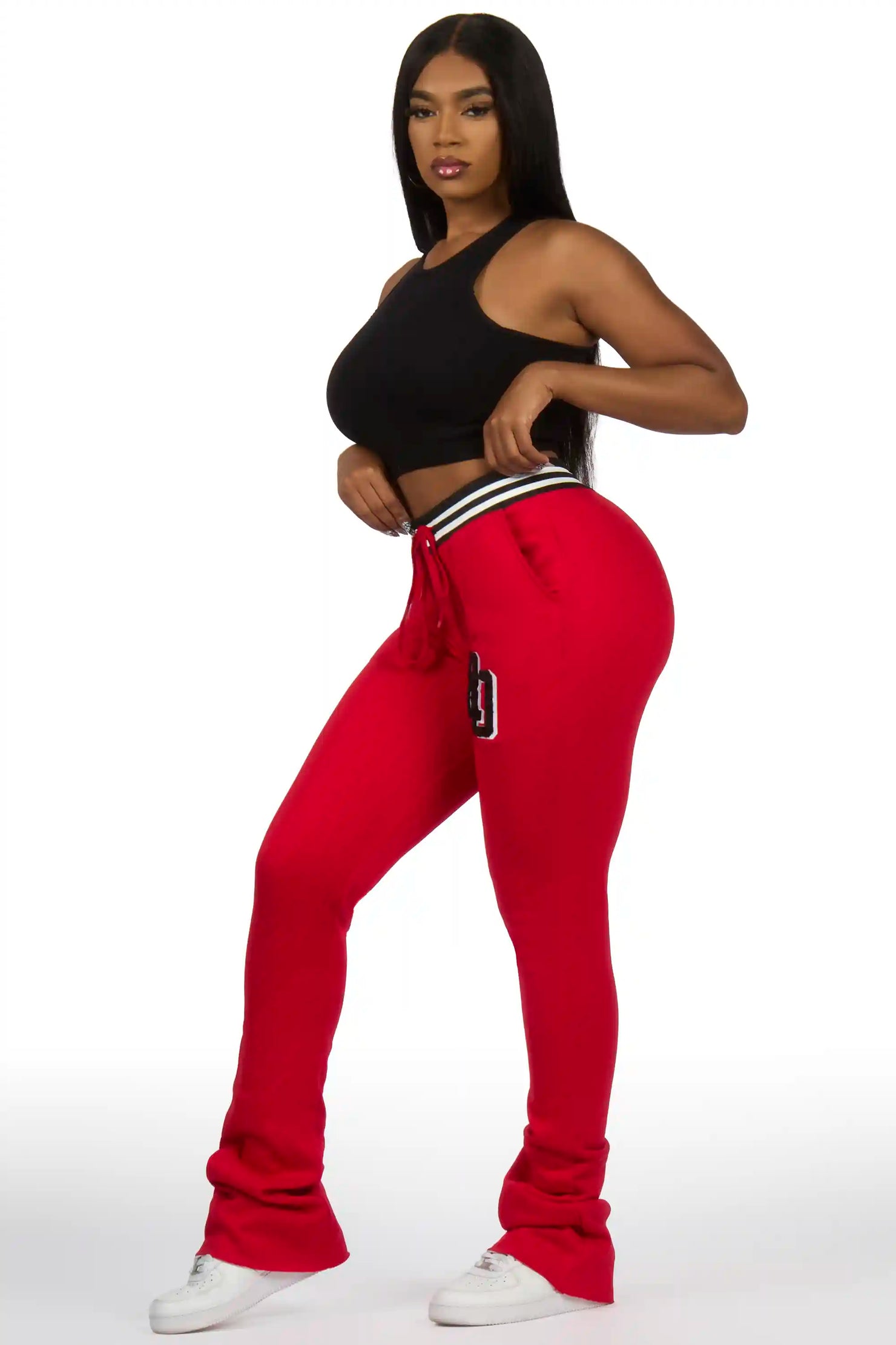 Esmeralda Red Super Stacked Track Pant