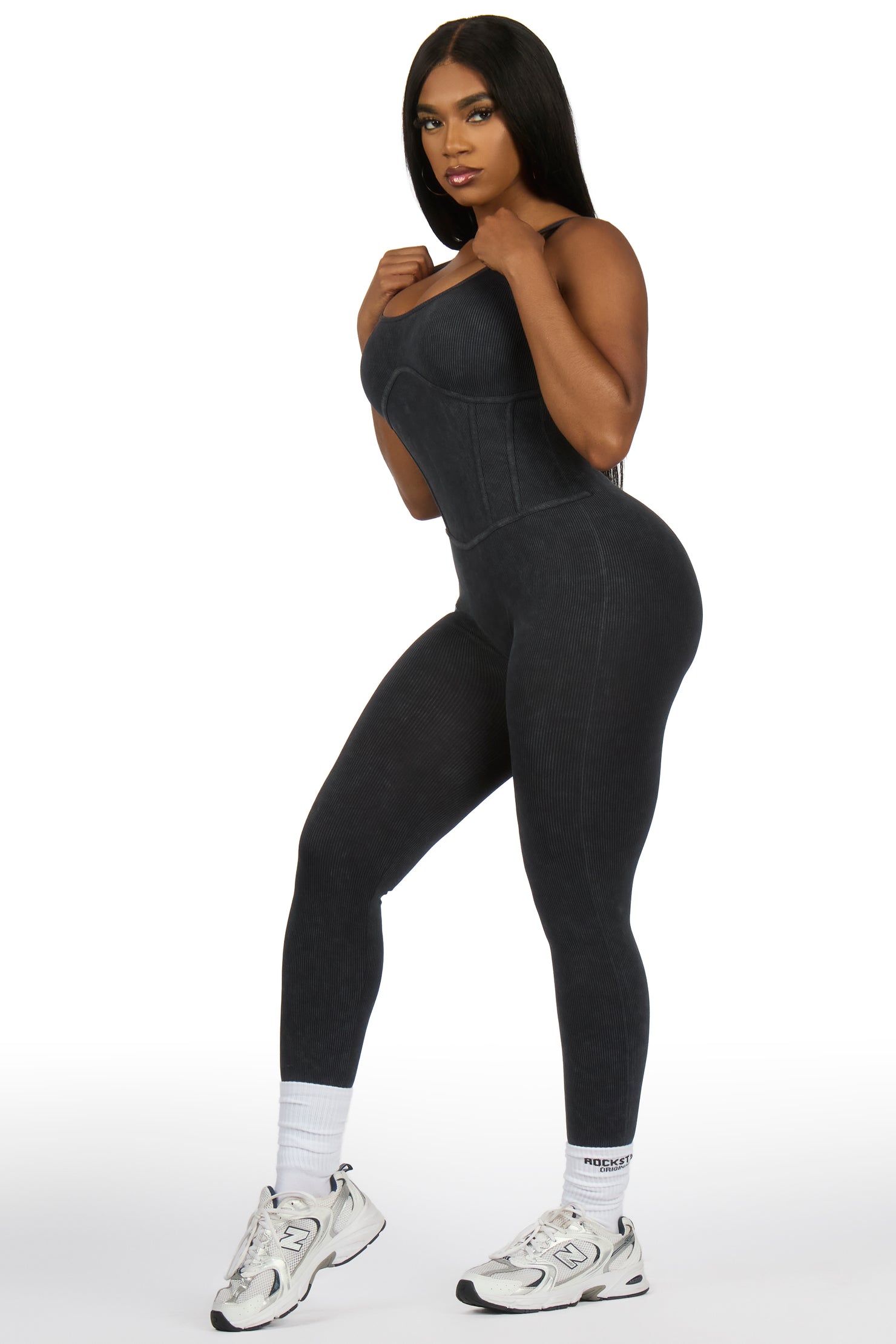 Maikah Charcoal Tank Jumpsuit
