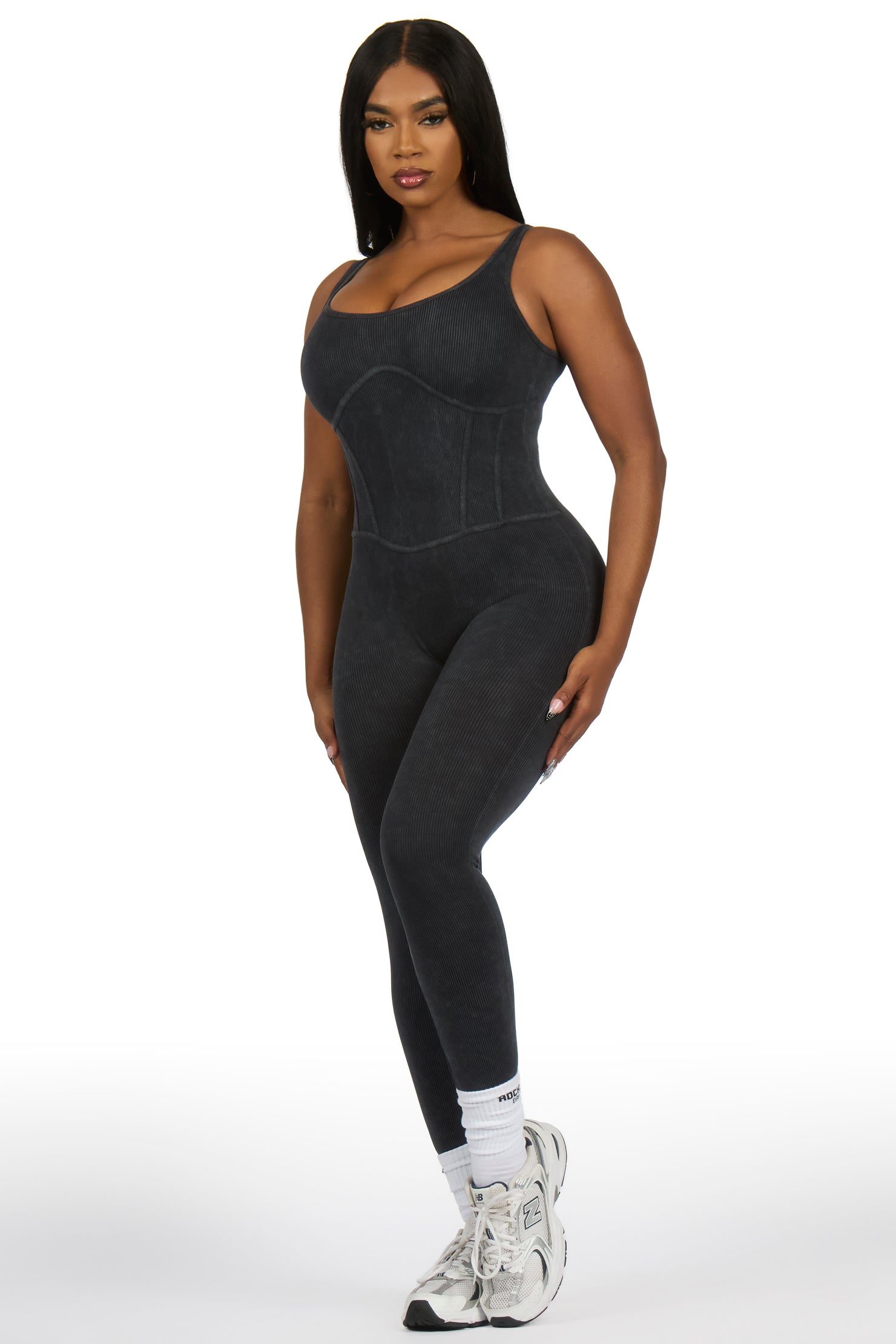 Maikah Charcoal Tank Jumpsuit