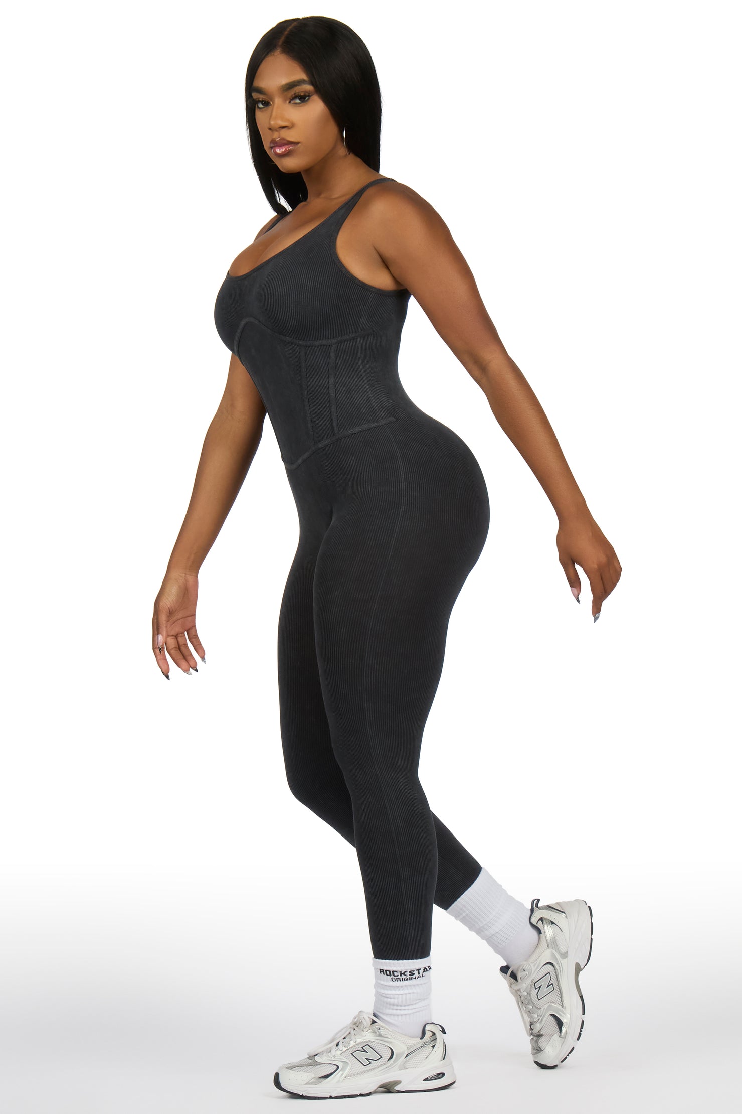 Maikah Charcoal Tank Jumpsuit