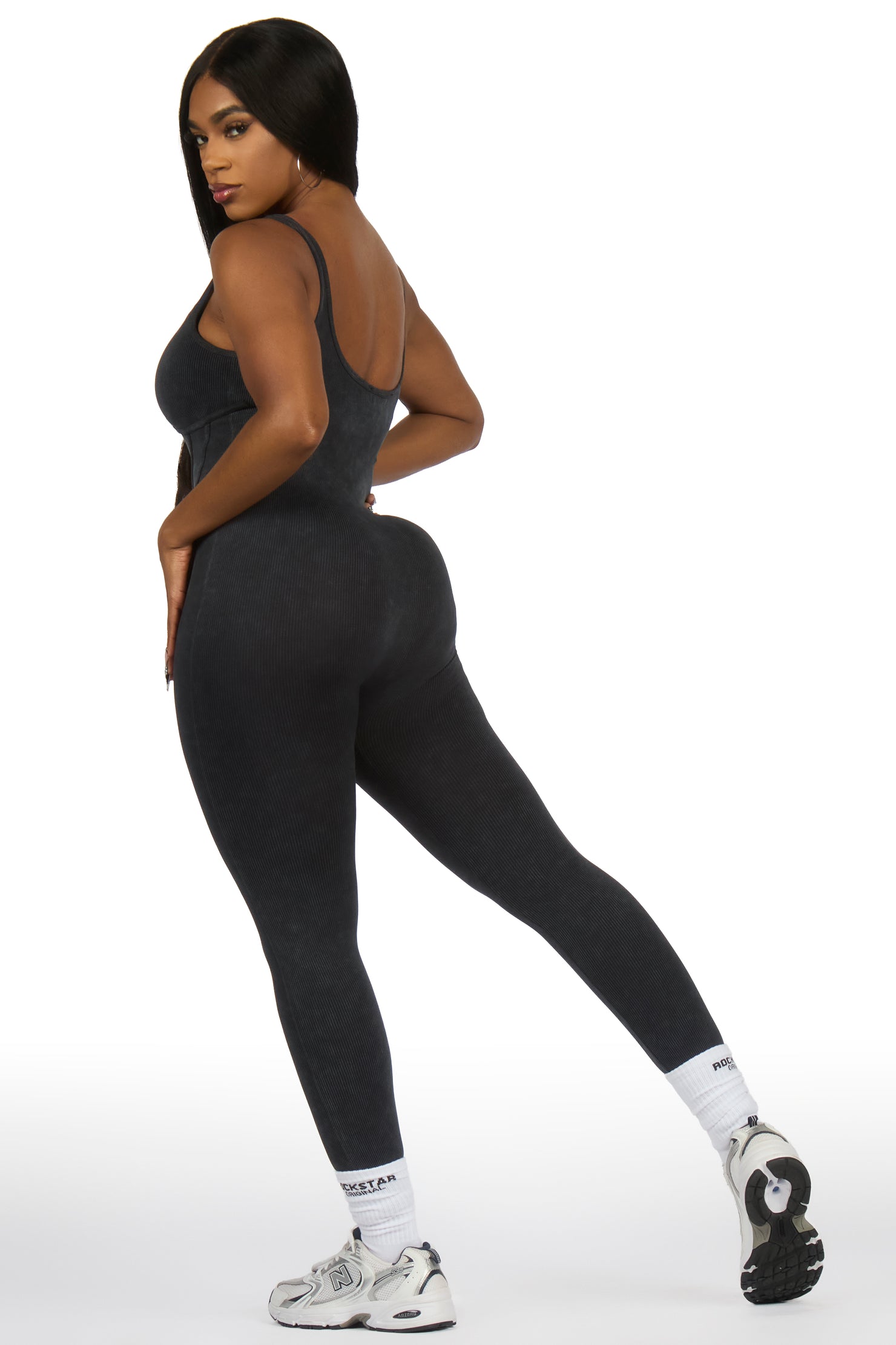 Maikah Charcoal Tank Jumpsuit