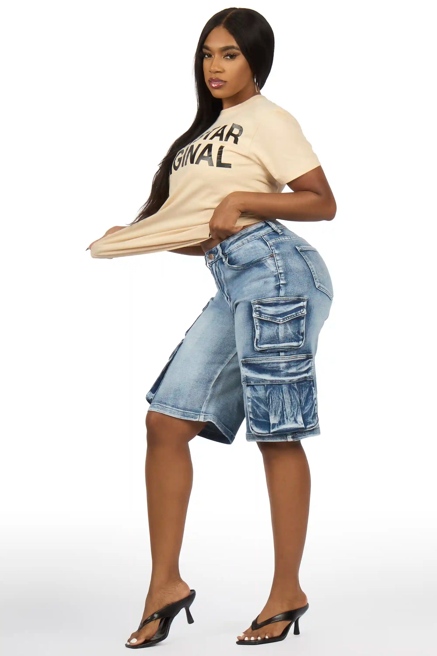 Reigna Beige Oversized Tee