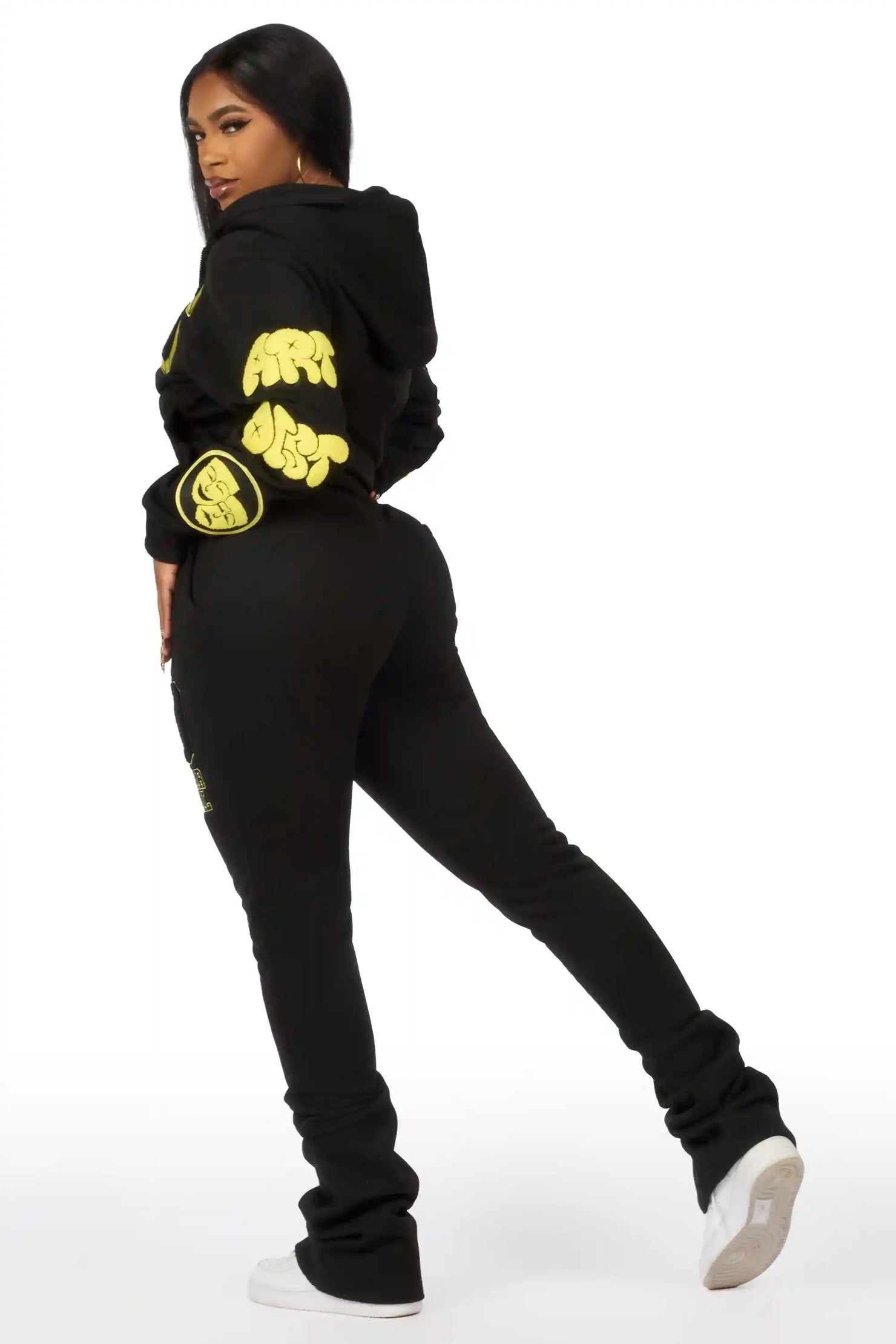 Leslee Black/Yellow Super Stacked Track Set