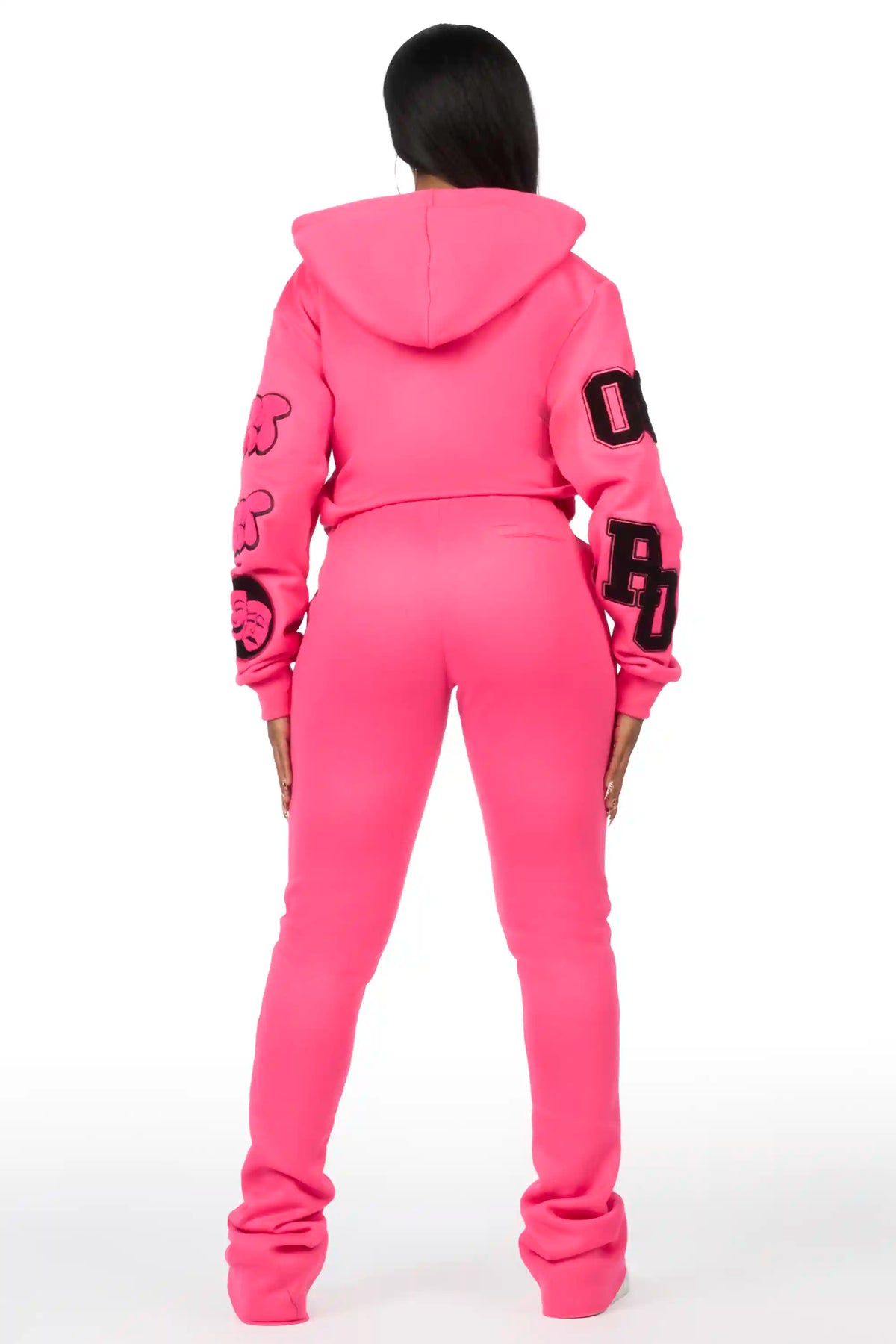 Leslee Pink/Black Super Stacked Track Set