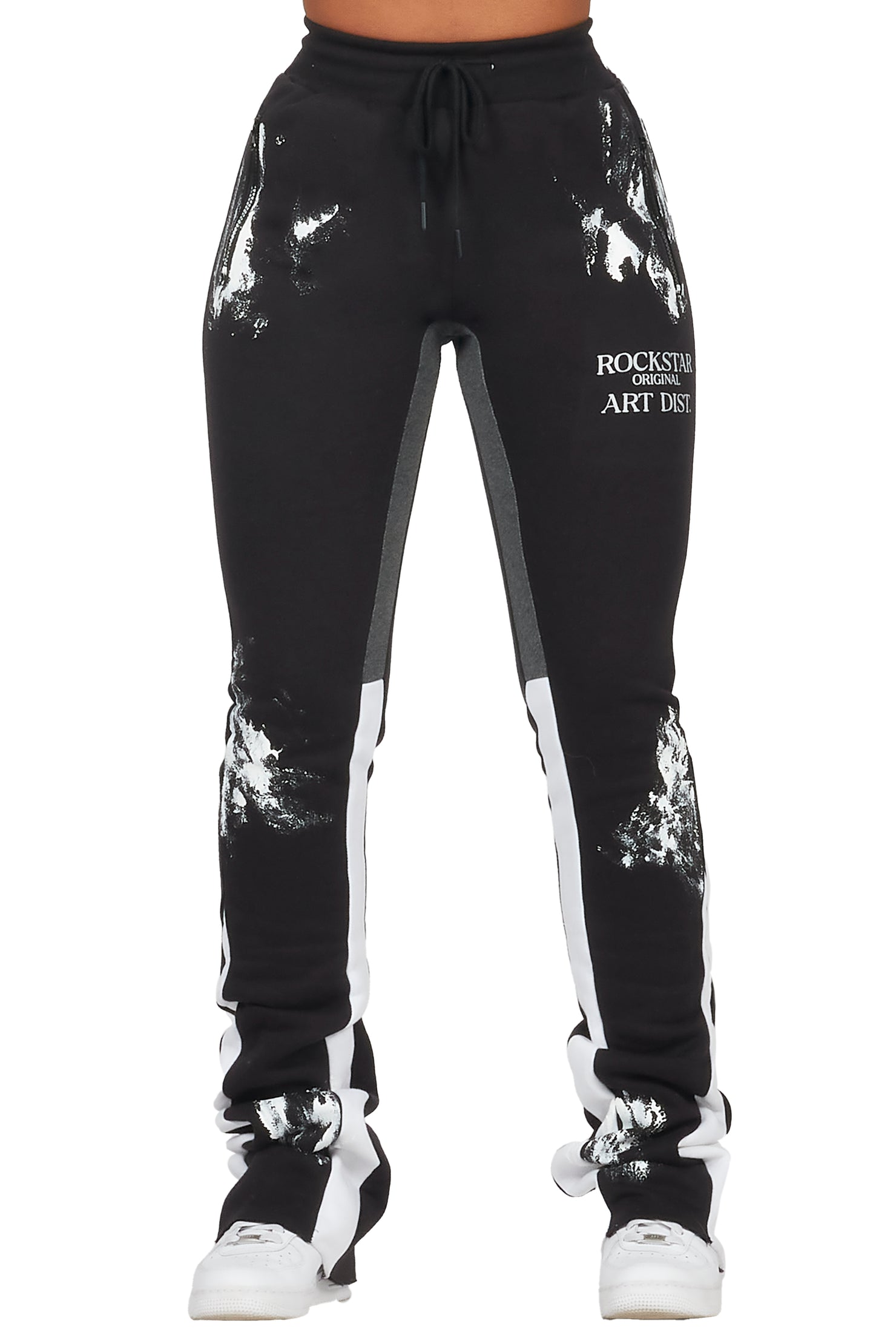 Filipa Black Stacked Flare Pant