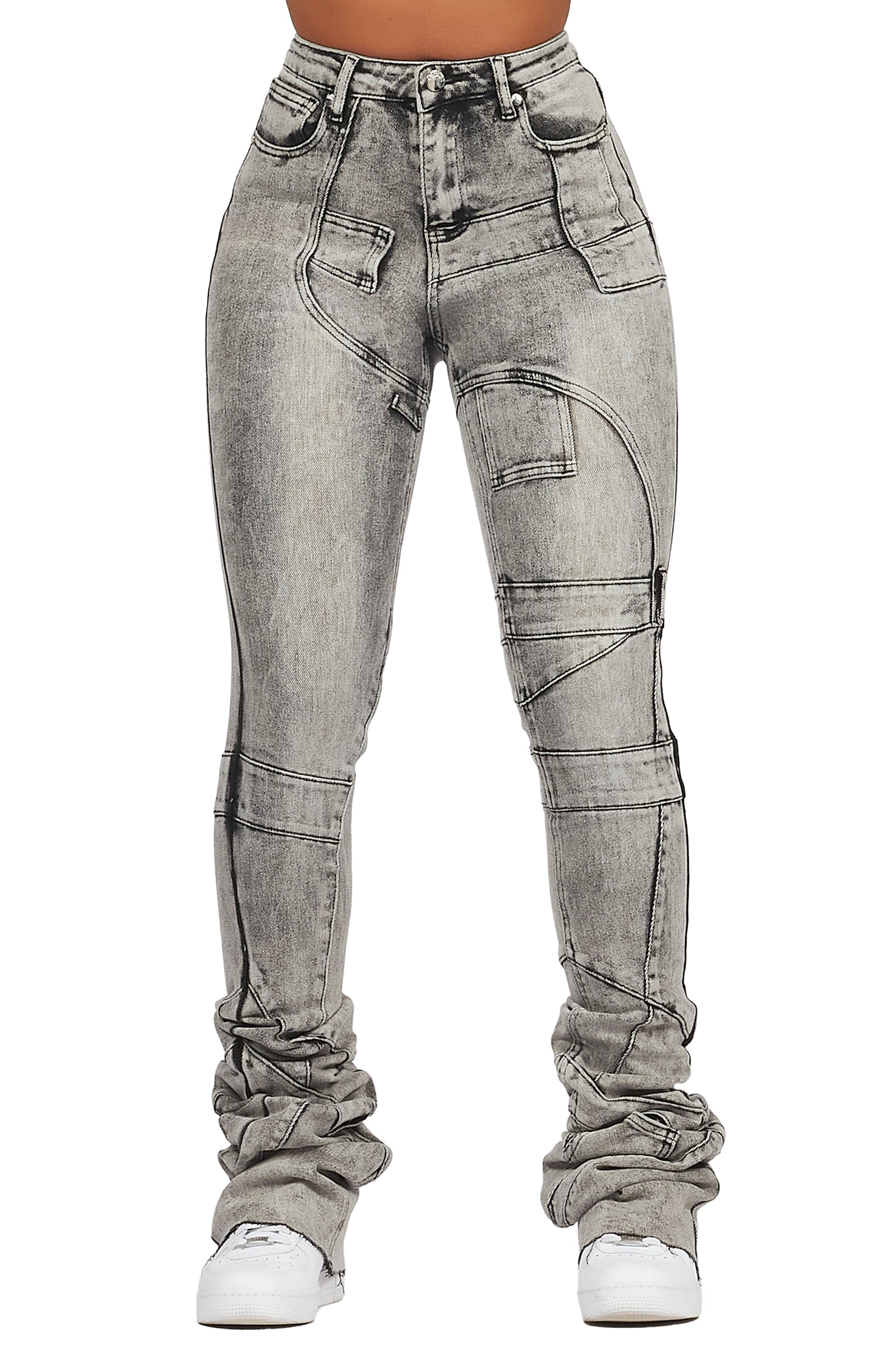 Wynter Grey Wash Super Stacked Jean