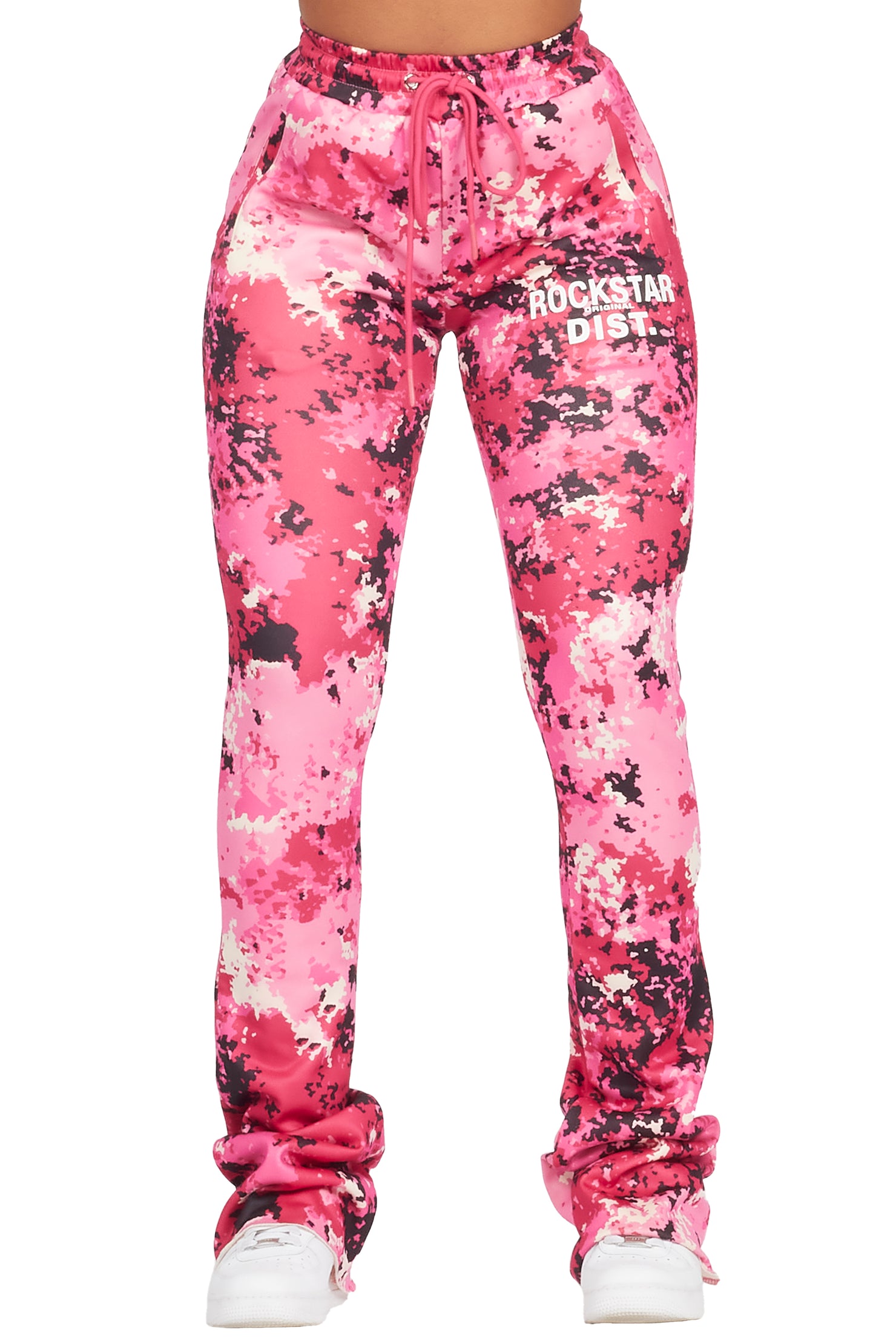 Juliana Pink Digital Camo Super Stacked Track Pant