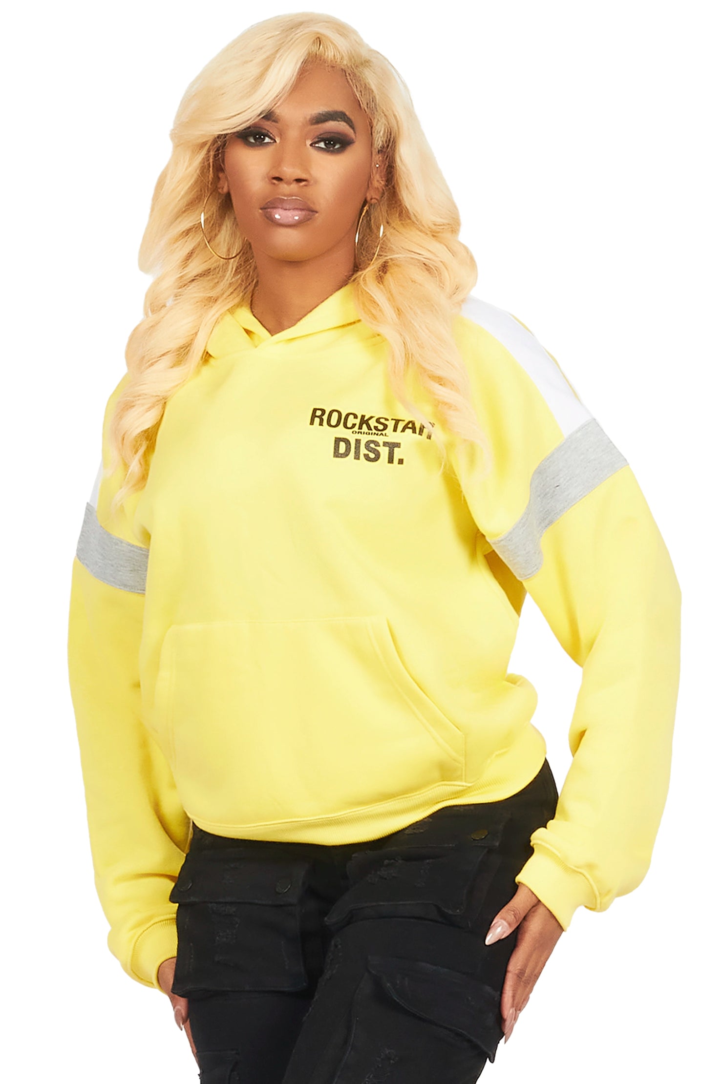Evonne Yellow Oversized Hoodie