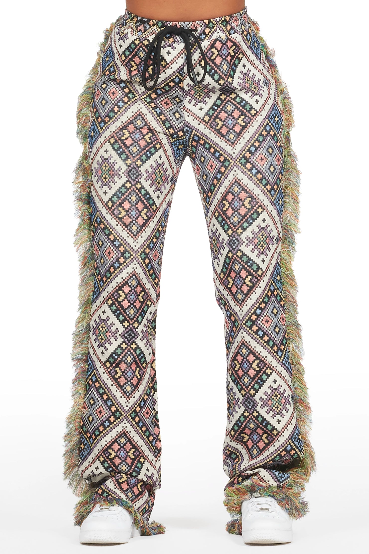 Missy Black Multi Print Tapestry Stacked Pant
