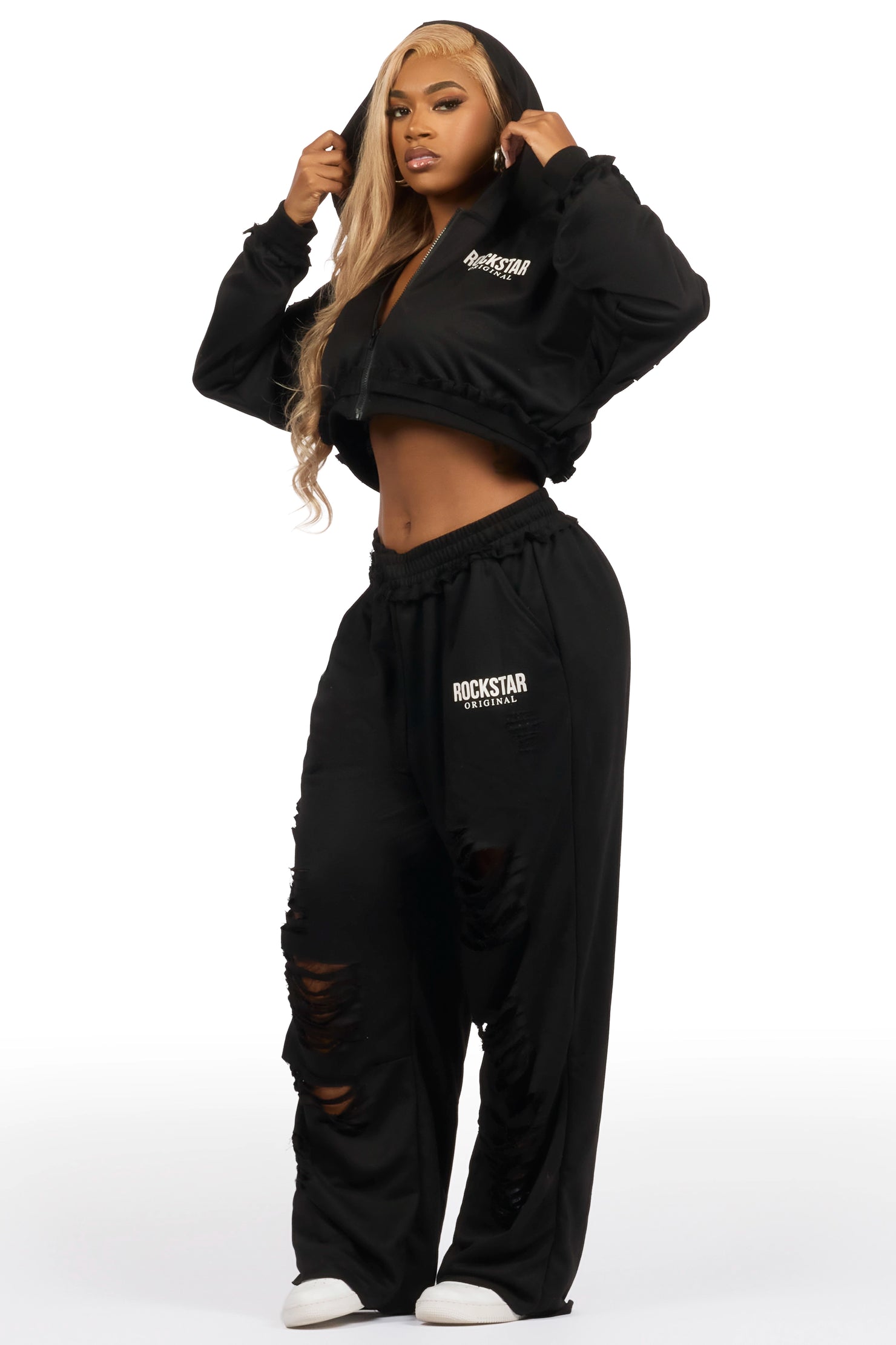 Corrina Black French Terry Oversized Trackset