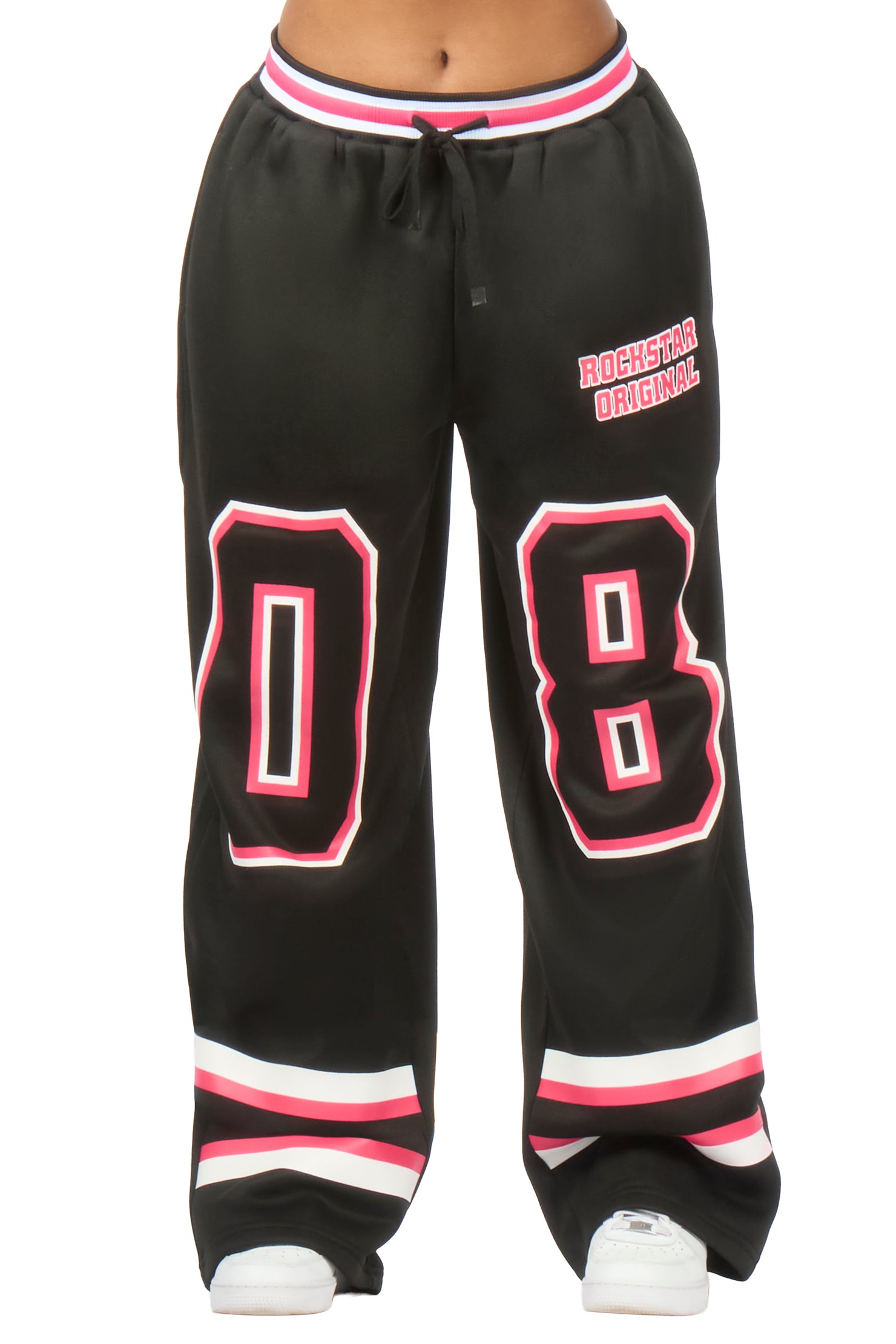 Lenayh Black Baggy Track Pant
