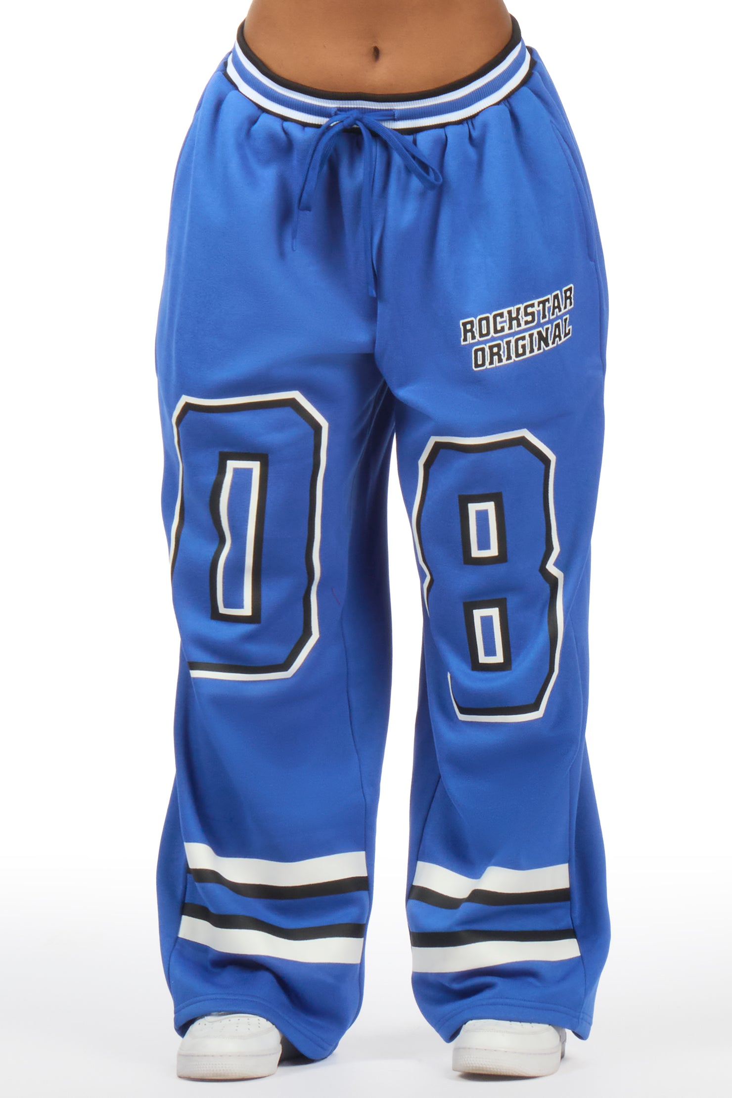 Lenayh Royal Blue Baggy Track Pant
