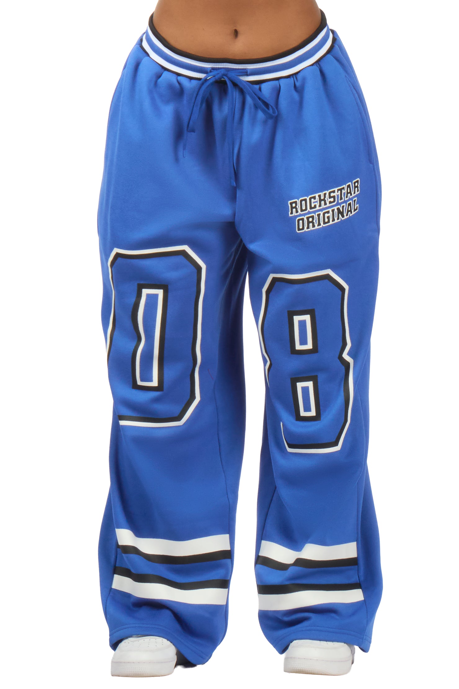 Lenayh Royal Blue Baggy Track Pant