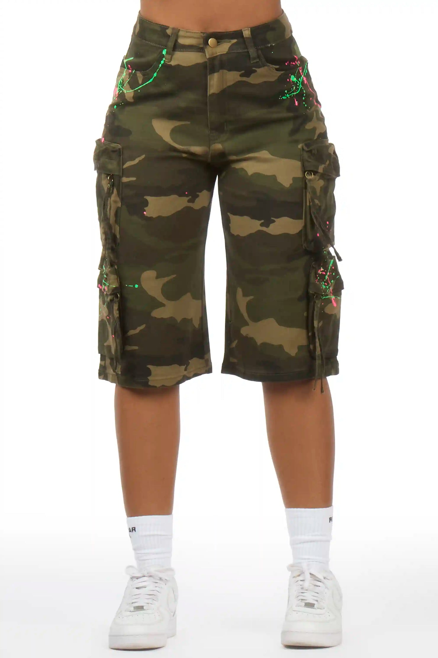 Shavonna Camo Painted Denim Jort