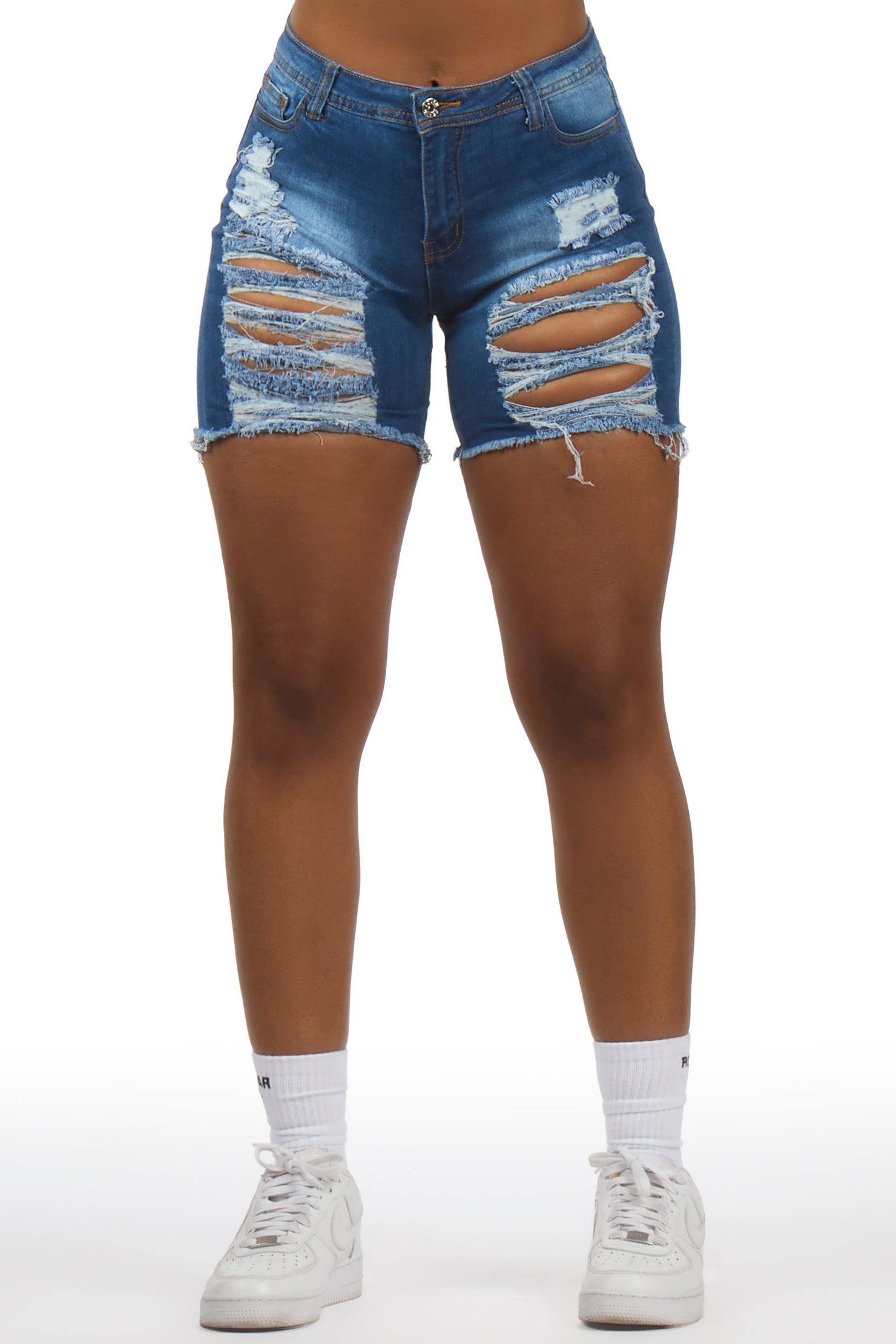 Saida Med. Wash Distressed Denim Short