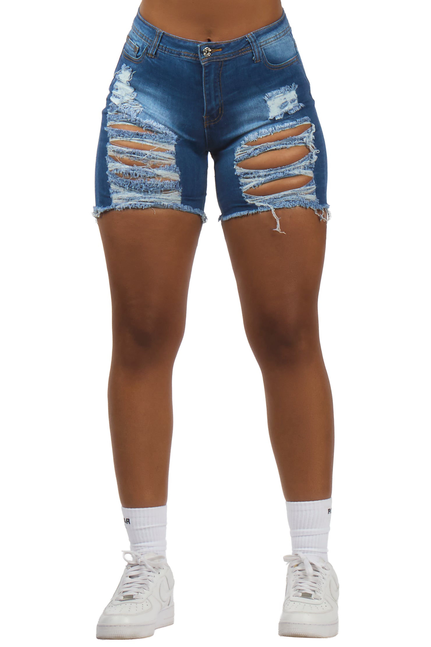 Saida Med. Wash Distressed Denim Short