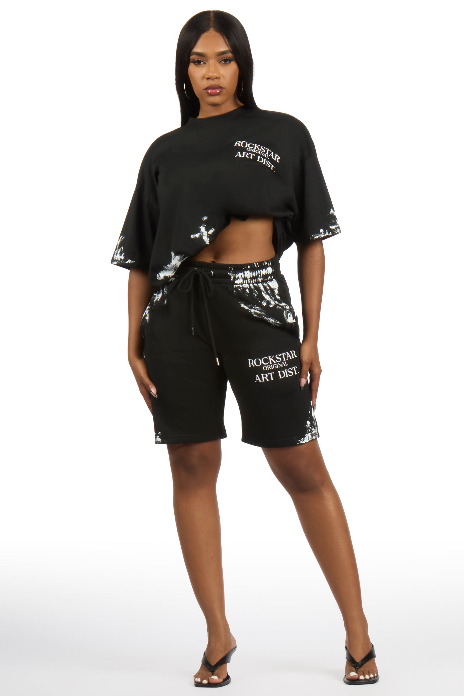 Filipa Black T-Shirt Short Set