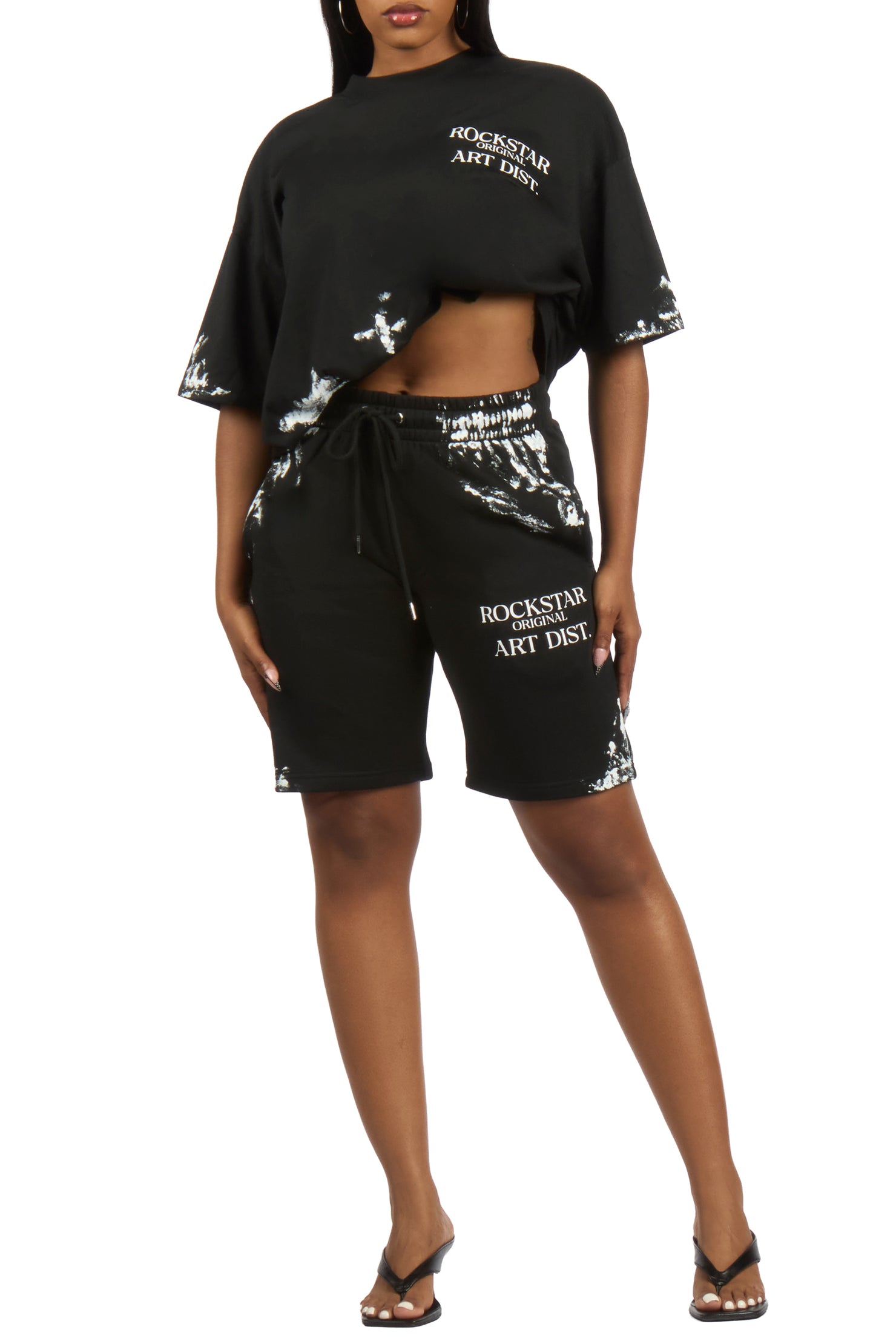 Filipa Black T-Shirt Short Set