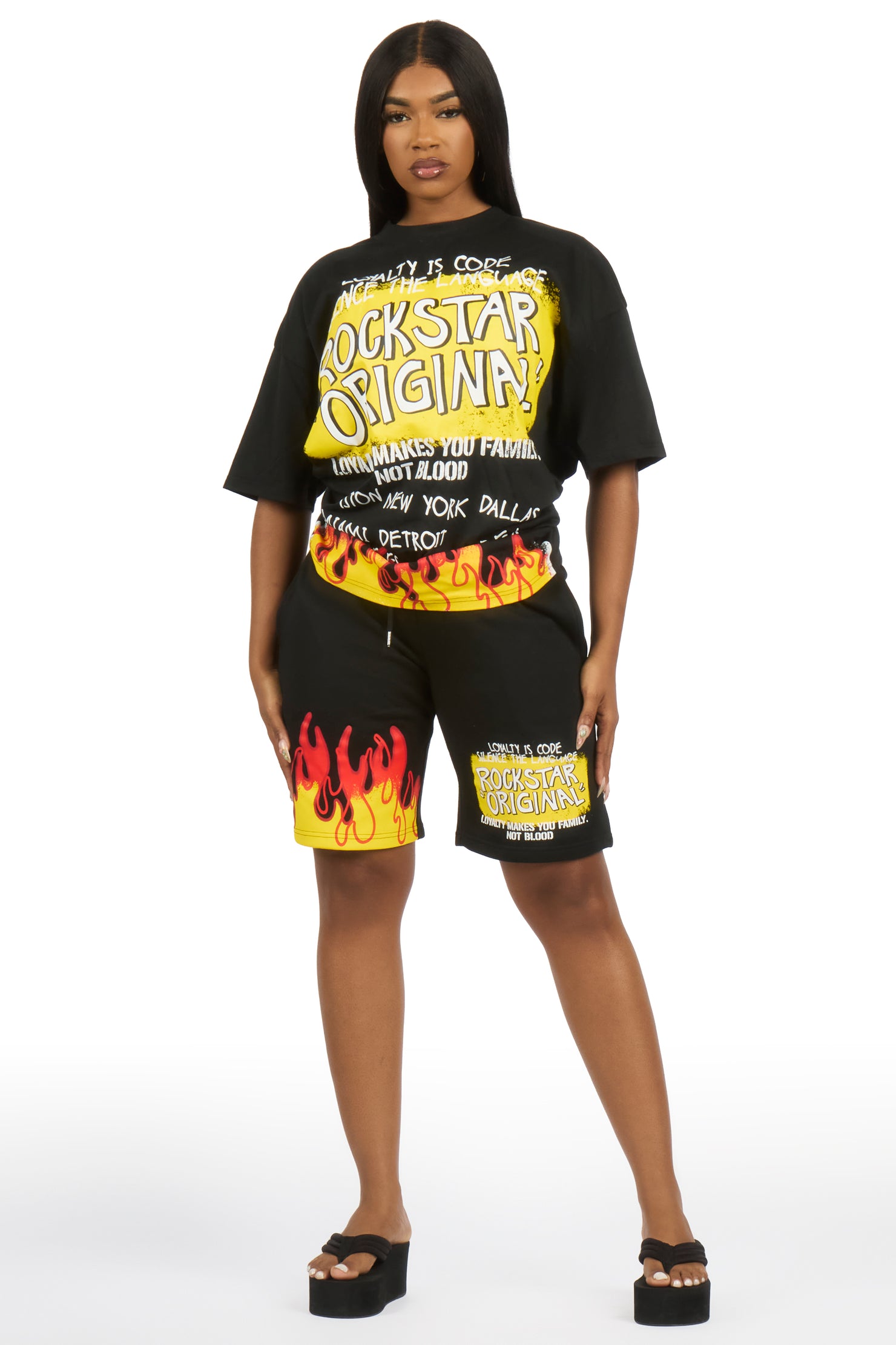 Bridgette Black T-Shirt Short Set