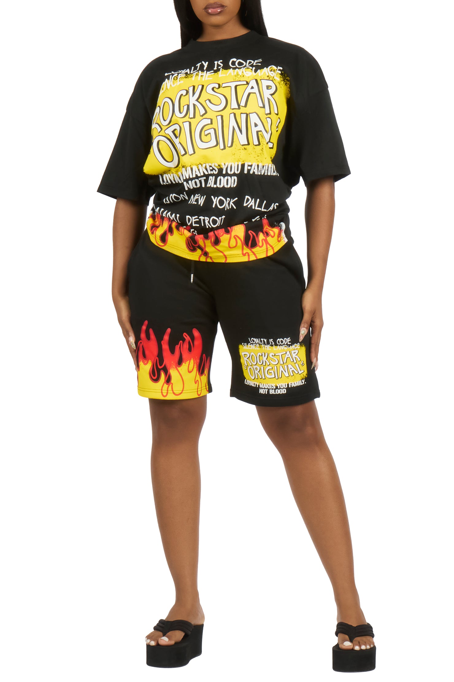 Bridgette Black T-Shirt Short Set
