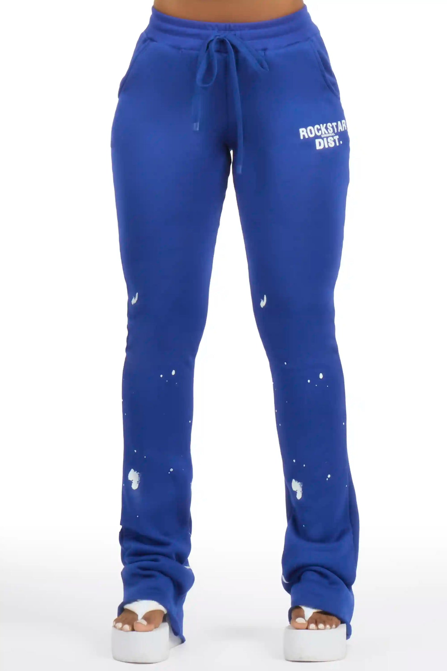 Nylia Royal Blue Super Stacked Track Pant