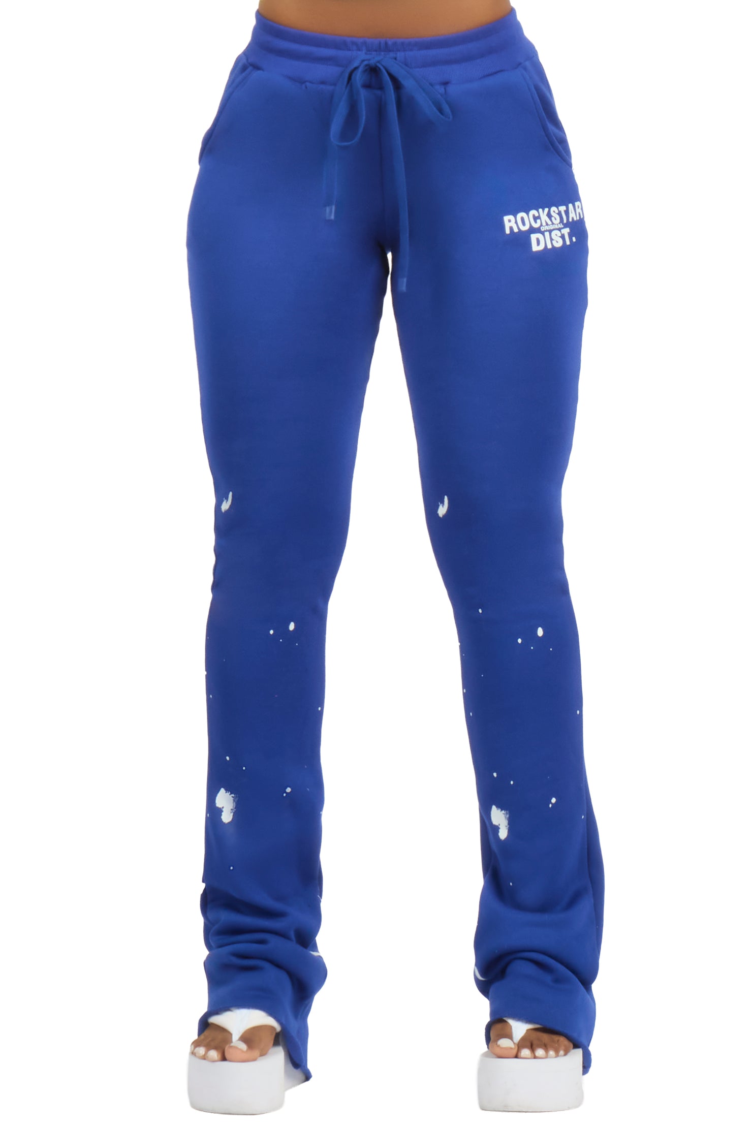 Nylia Royal Blue Super Stacked Track Pant