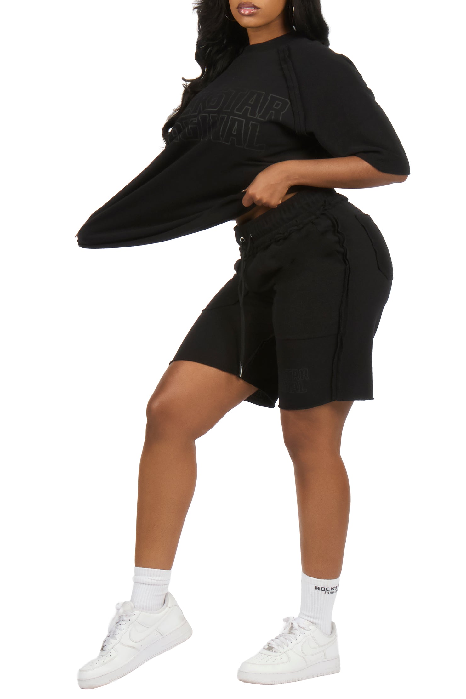 Vianney Black T-Shirt Short Set