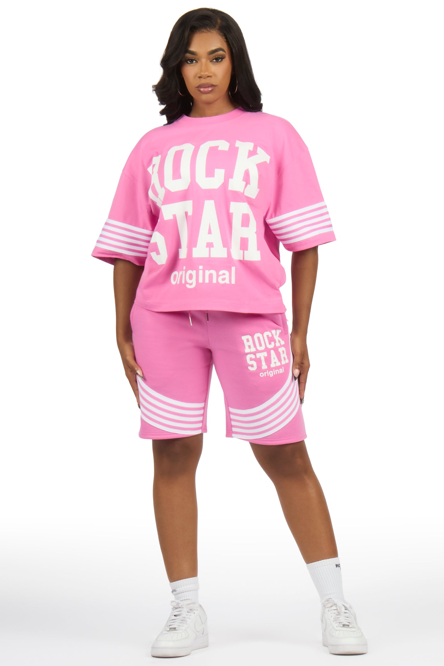 Aeriel Pink T-Shirt Short Set