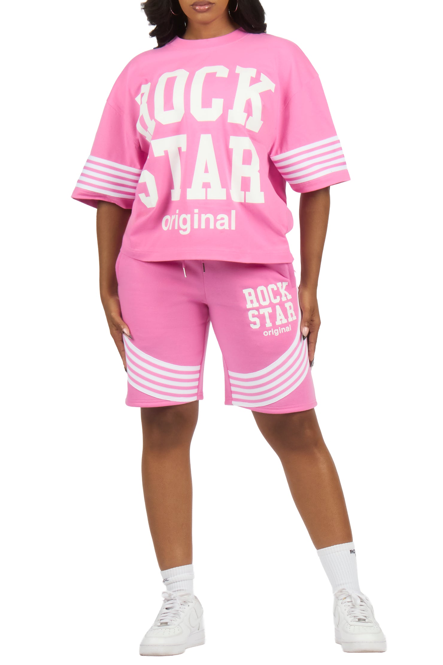 Aeriel Pink T-Shirt Short Set