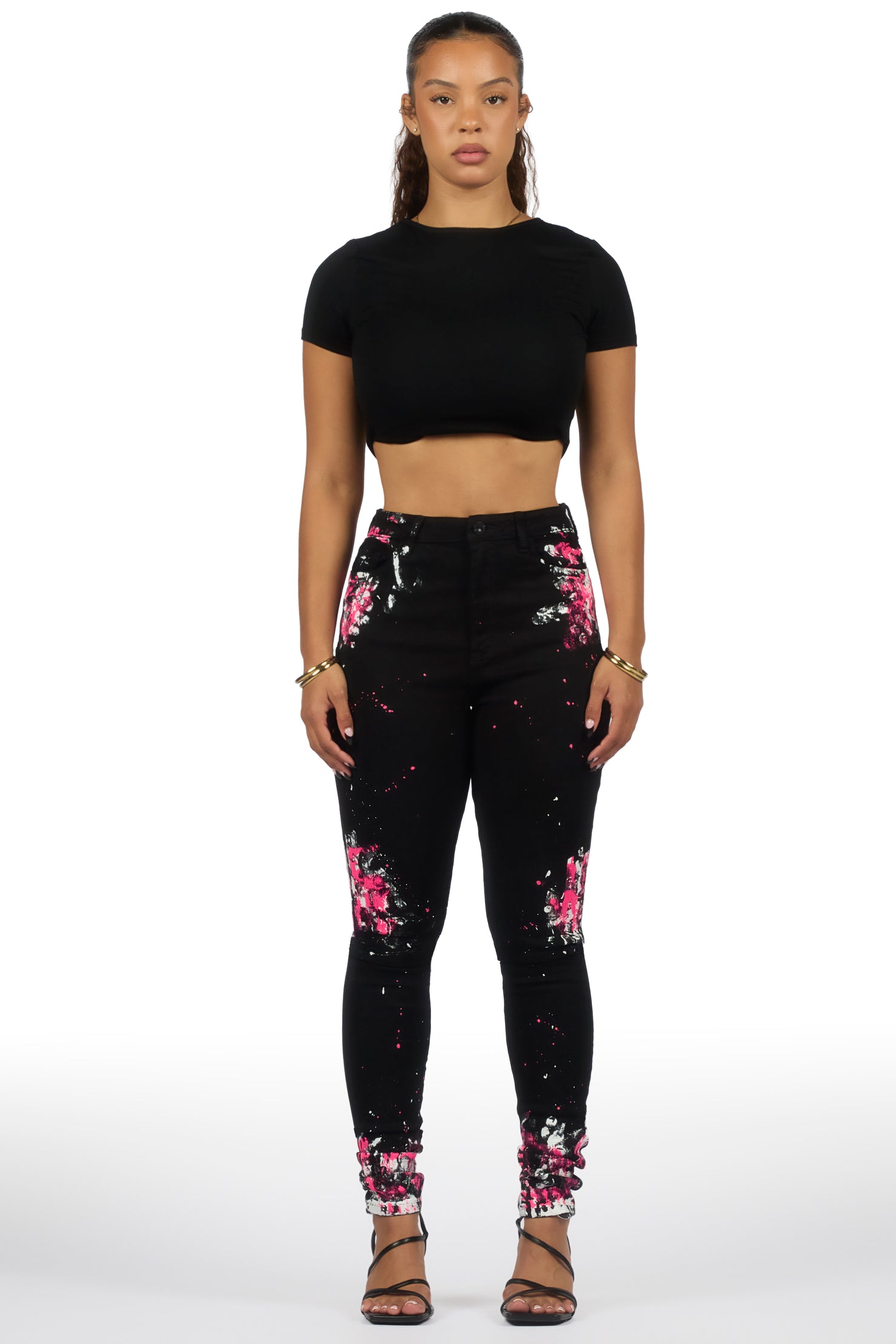 Karina Black Painted Skinny Jean