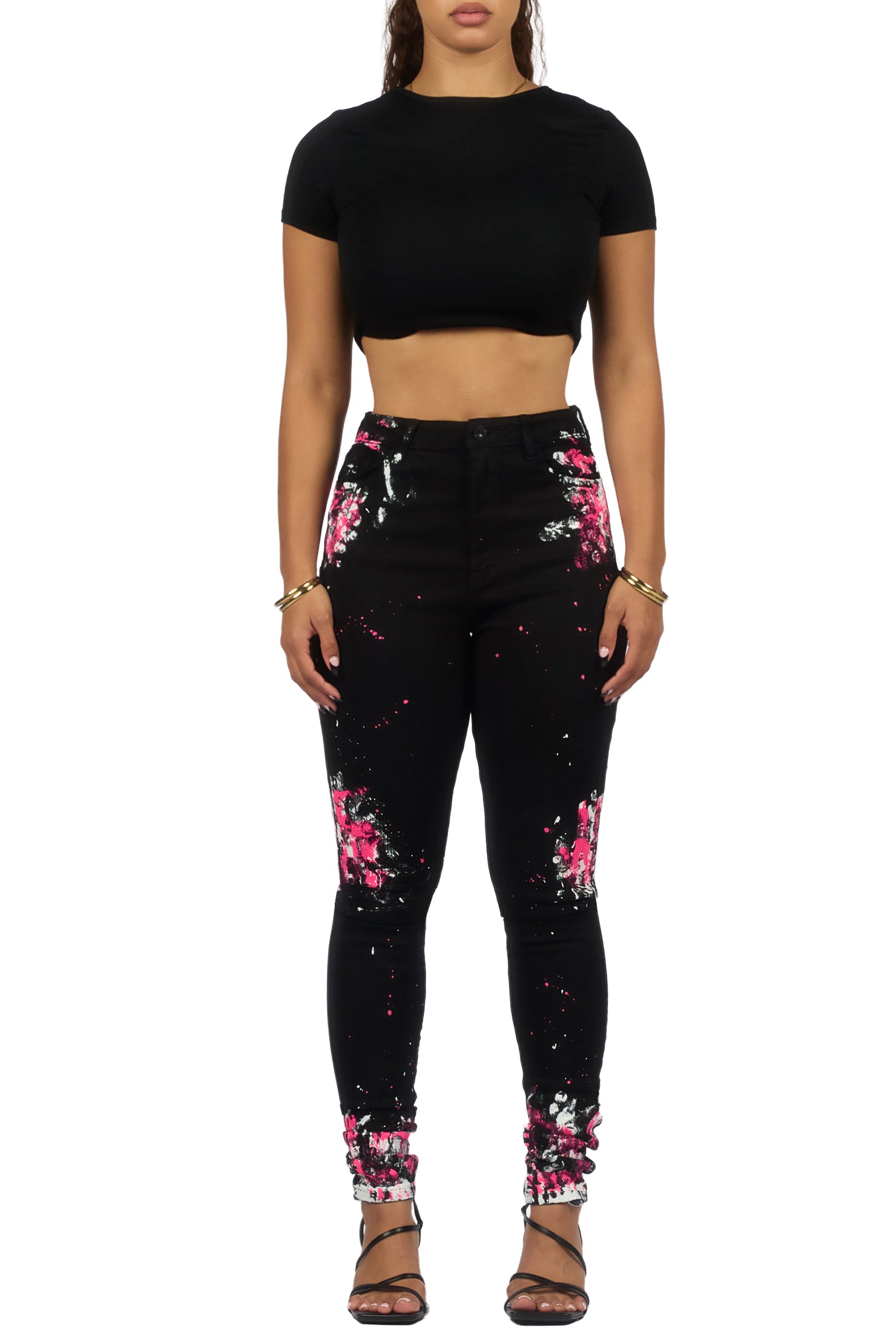 Karina Black Painted Skinny Jean