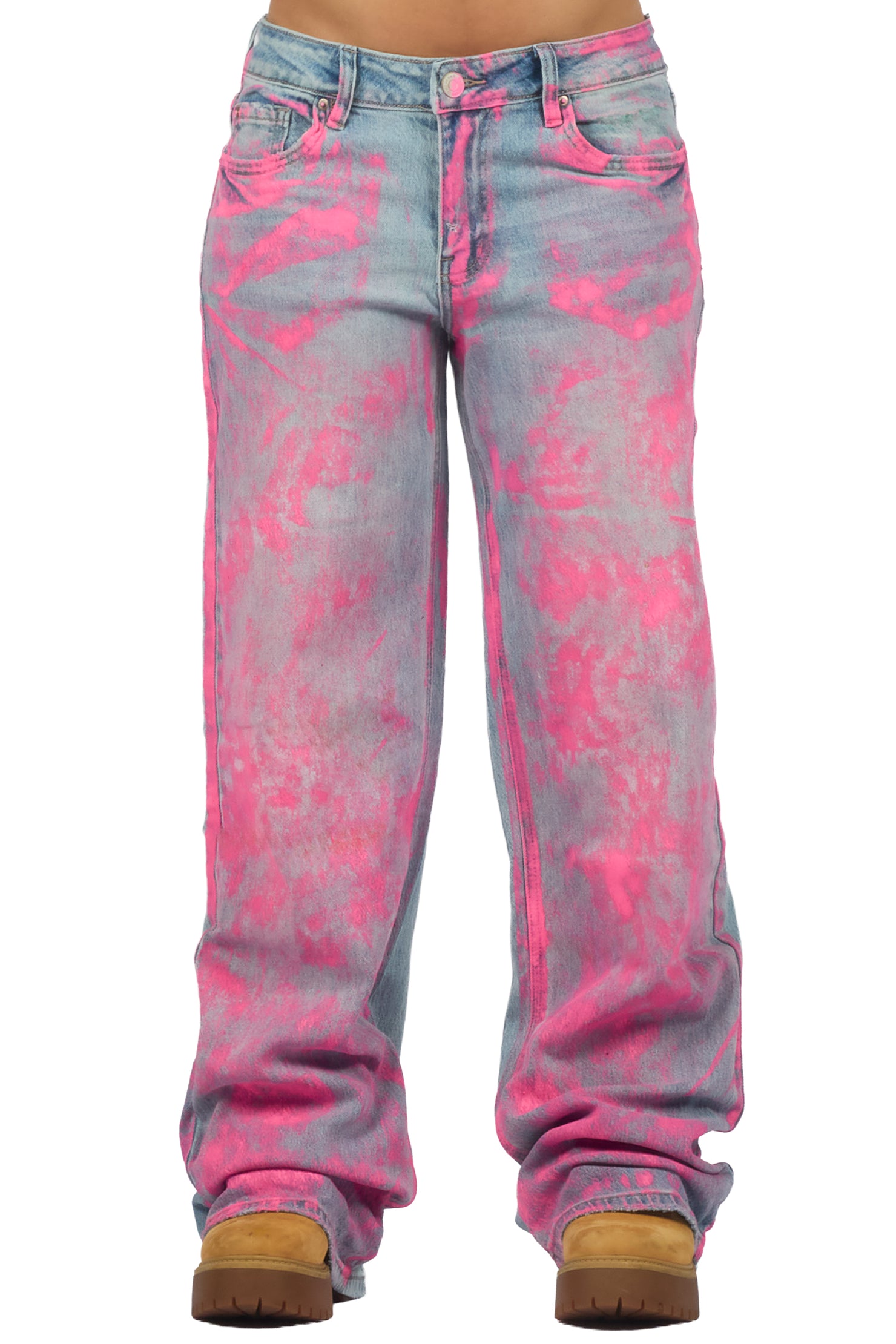 Tiona Med. Wash Painted Baggy Jean