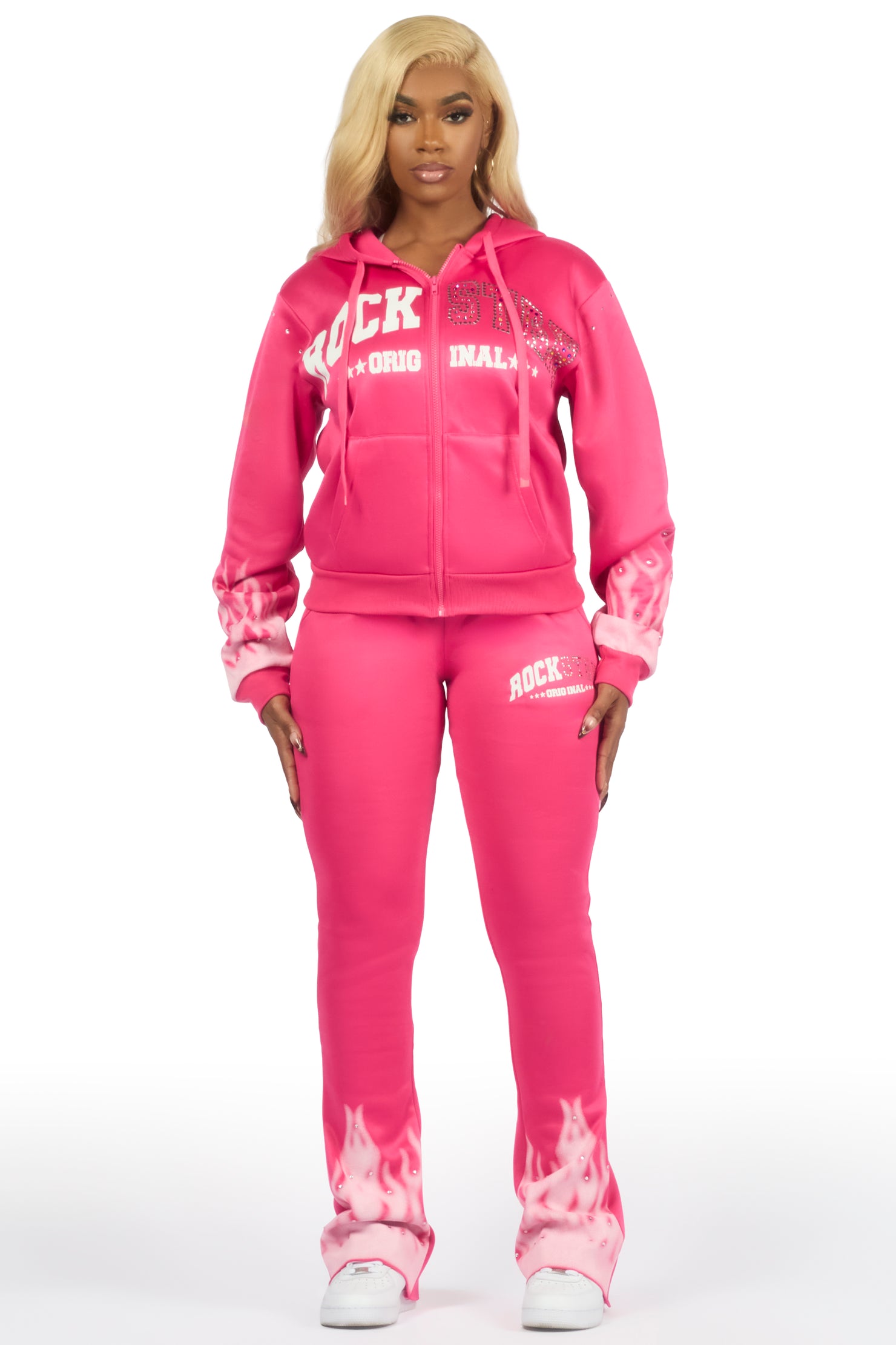 Neenah Hot Pink Rhinestone Stacked Track Set